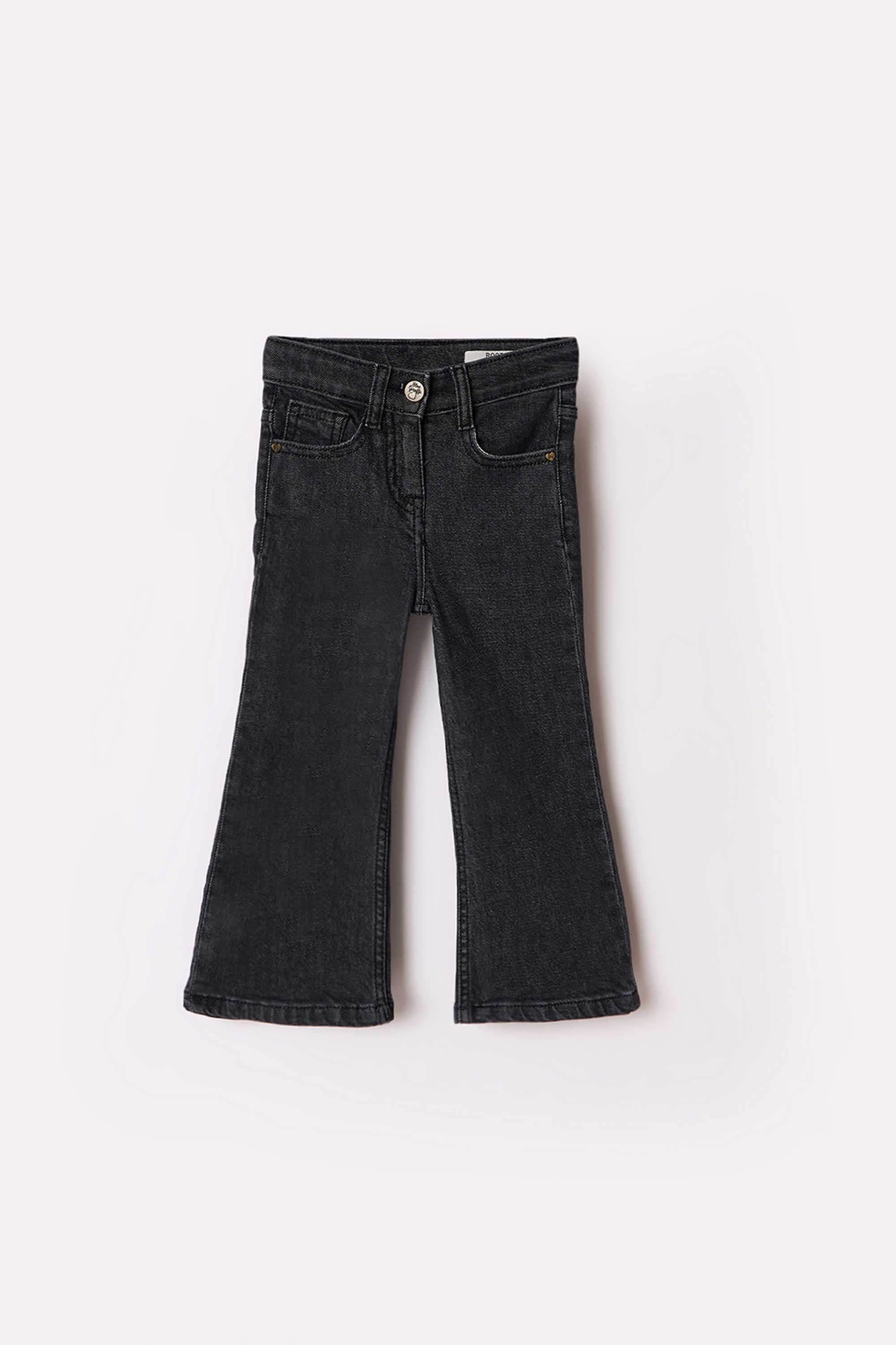 Solid-Blended-Fabric-Regular-Fit-Girl-s-Jeans