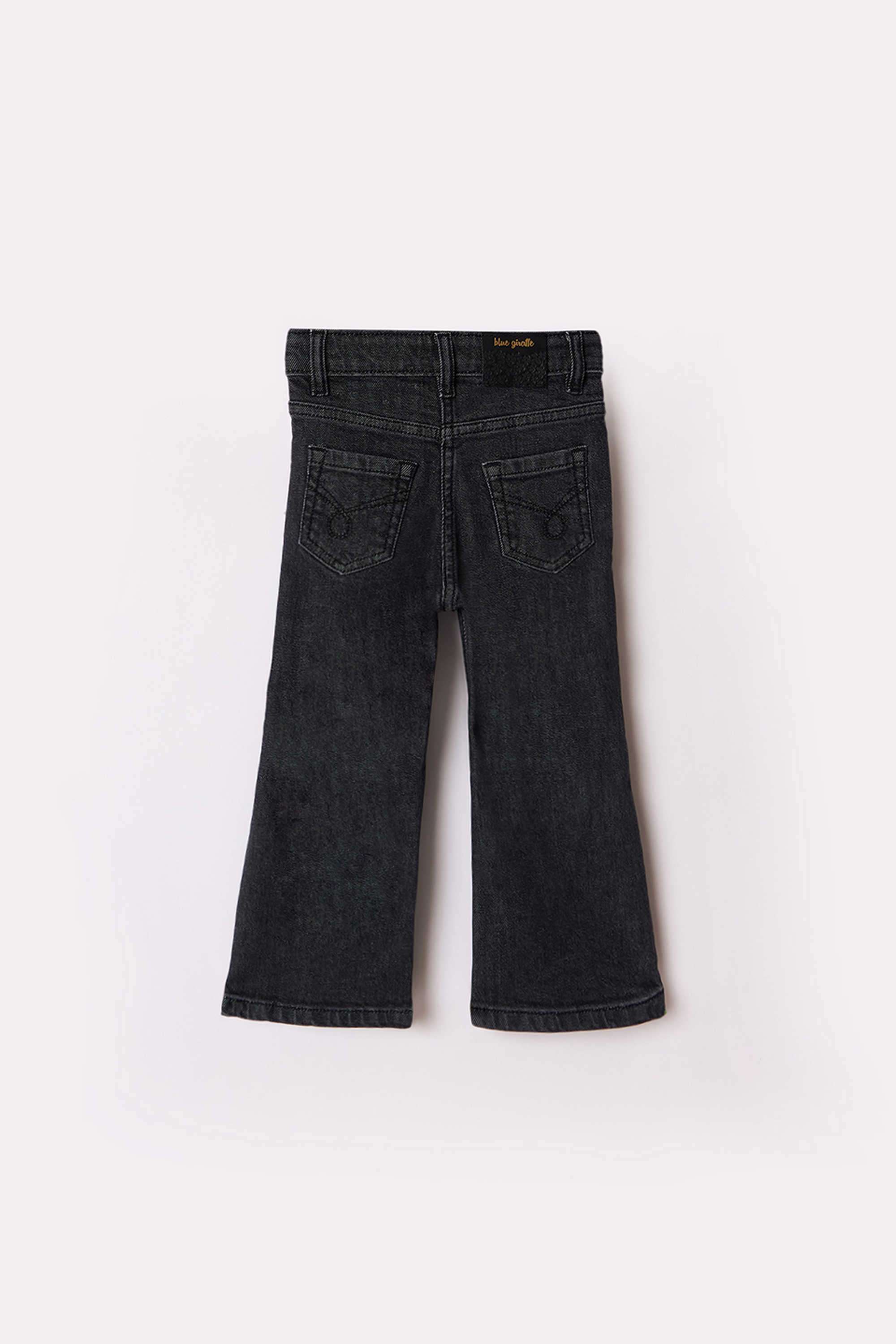 Solid-Blended-Fabric-Regular-Fit-Girl-s-Jeans