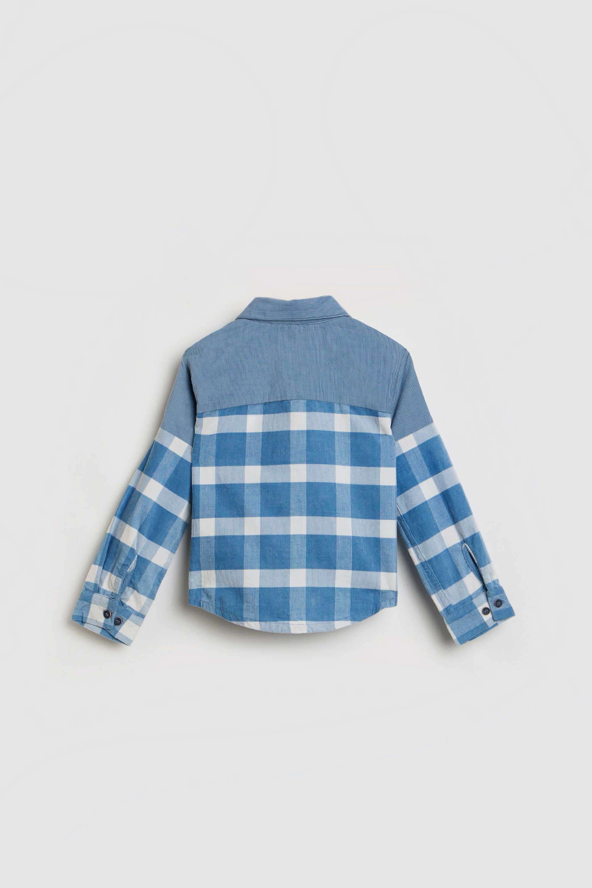 Solid-Blended-Fabric-Collared-Girl-s-Top
