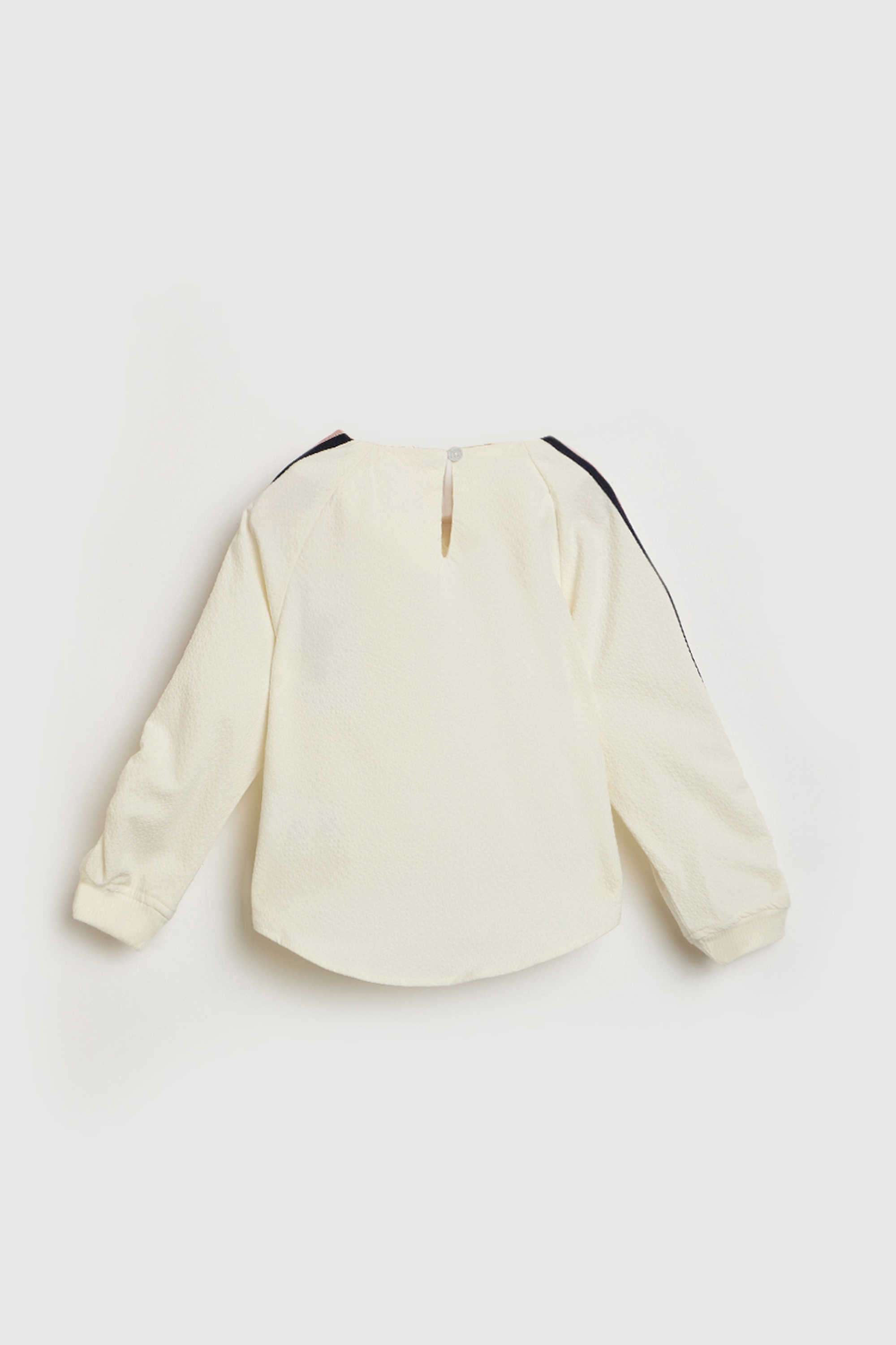 Solid-Blended-Fabric-Collared-Girl-s-Top
