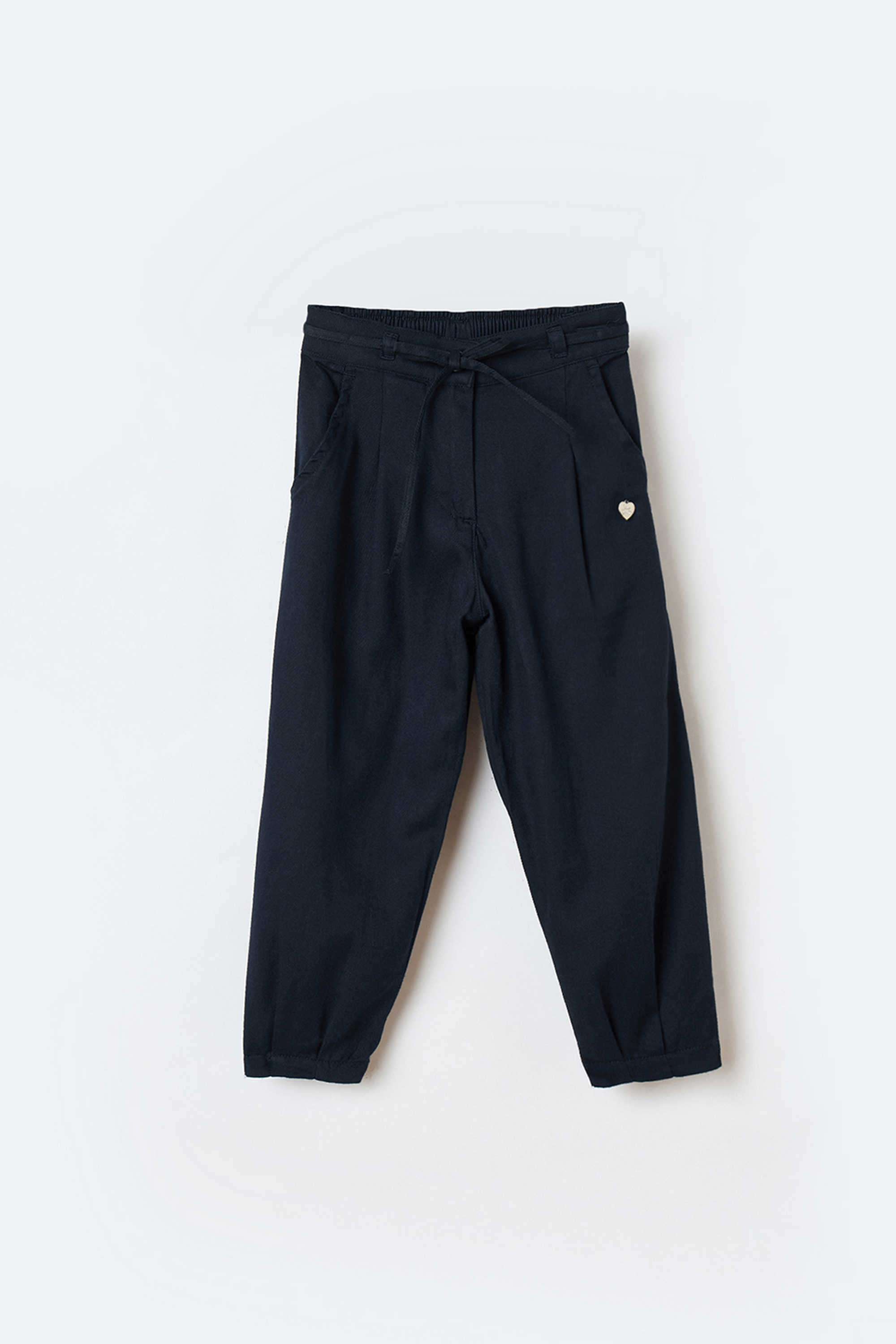 Solid-Blended-Fabric-Regular-Fit-Girl-s-Trousers