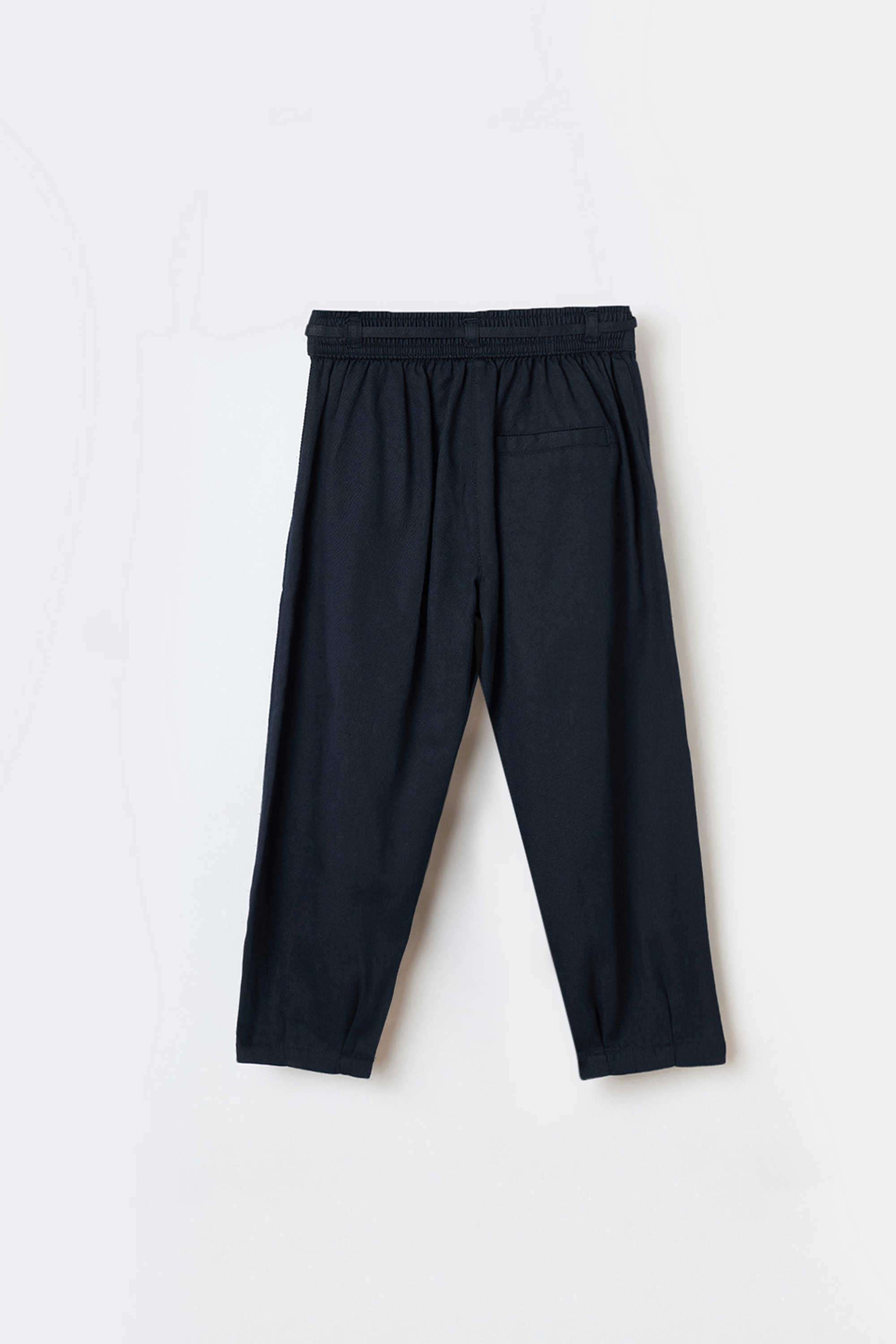 Solid-Blended-Fabric-Regular-Fit-Girl-s-Trousers