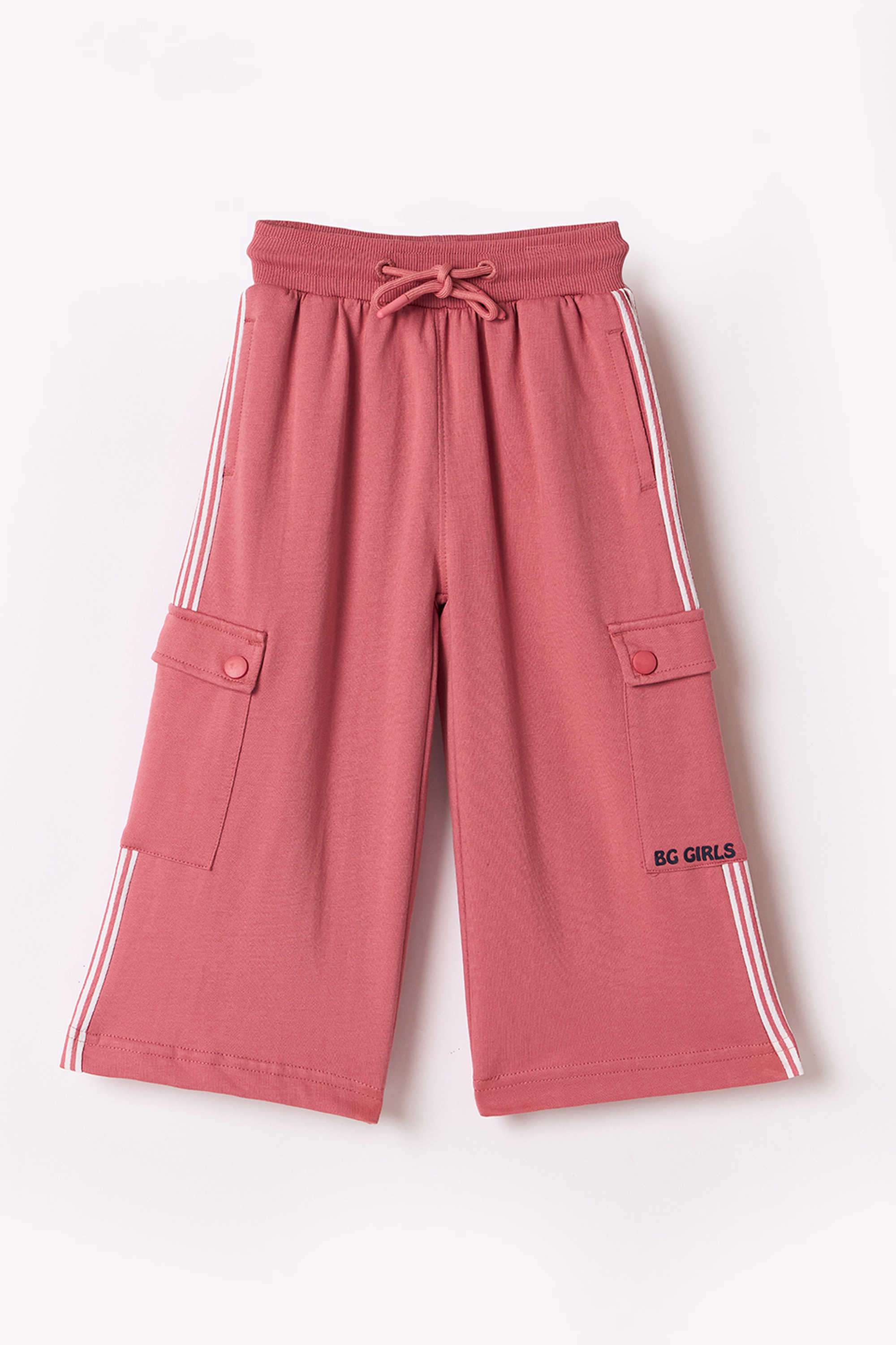 Solid-Blended-Fabric-Regular-Fit-Girl-s-Pants