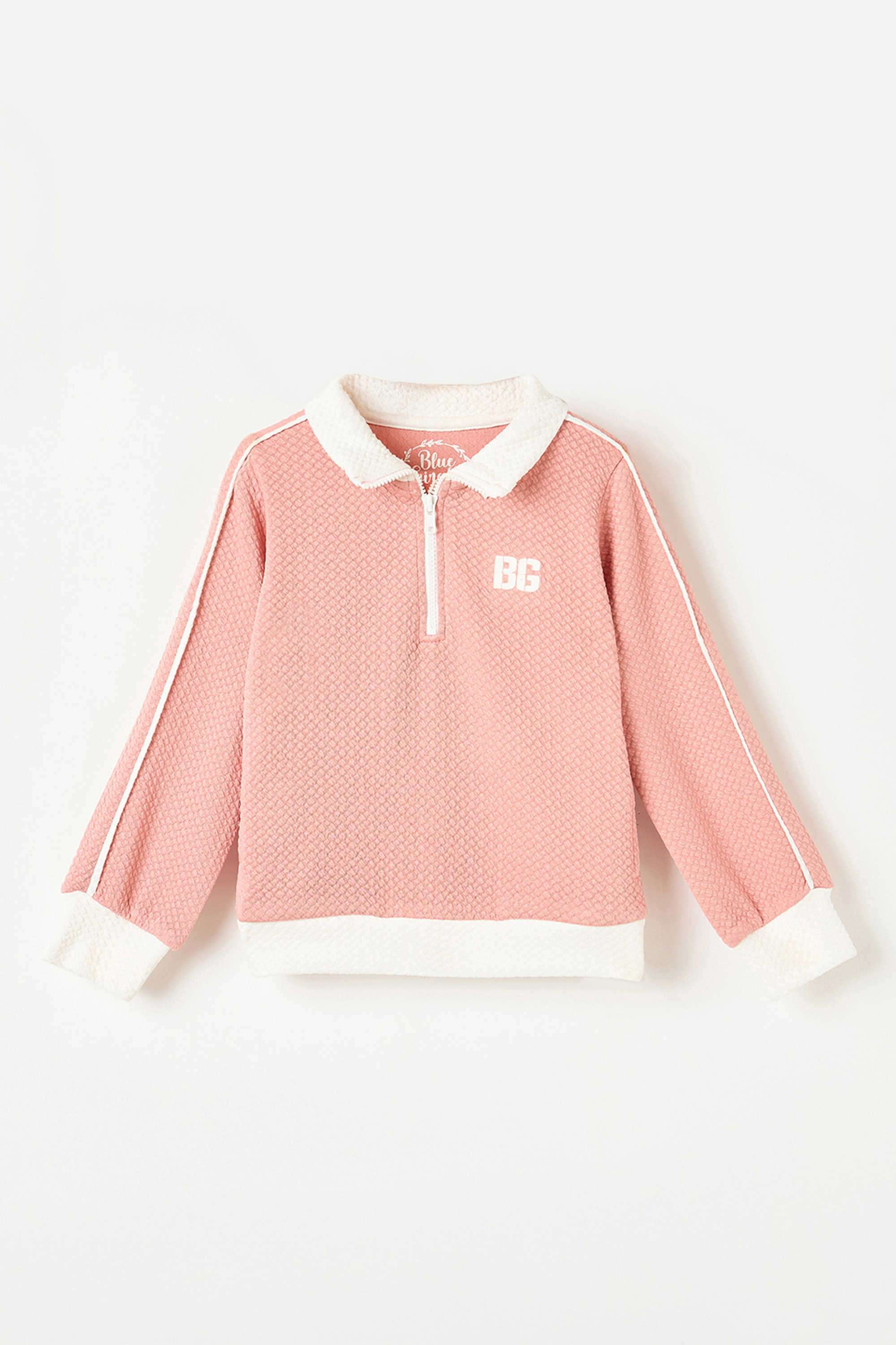 Solid-Blended-Fabric-Round-Neck-Girl-s-T-Shirt