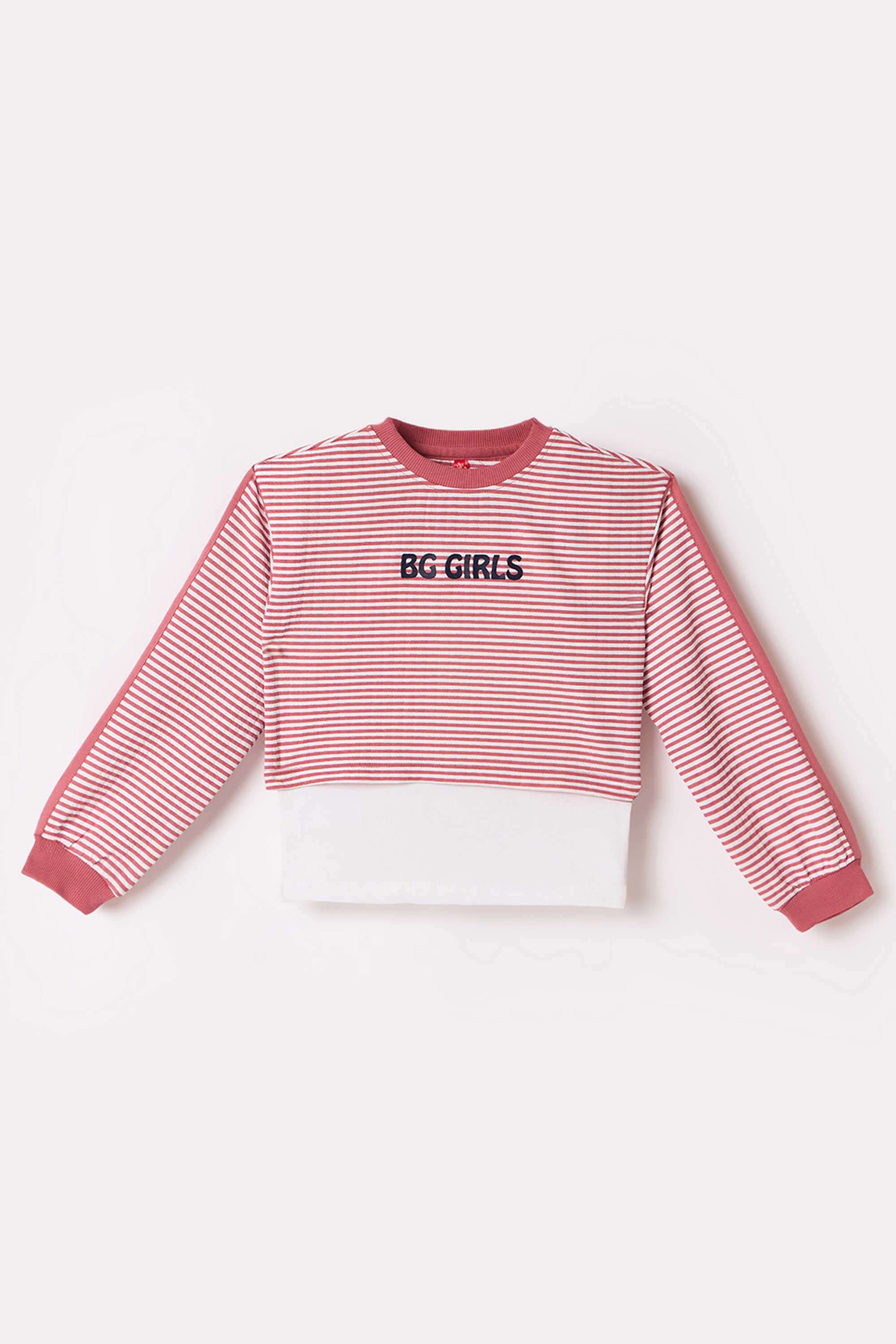 Solid-Blended-Fabric-Round-Neck-Girl-s-T-Shirt