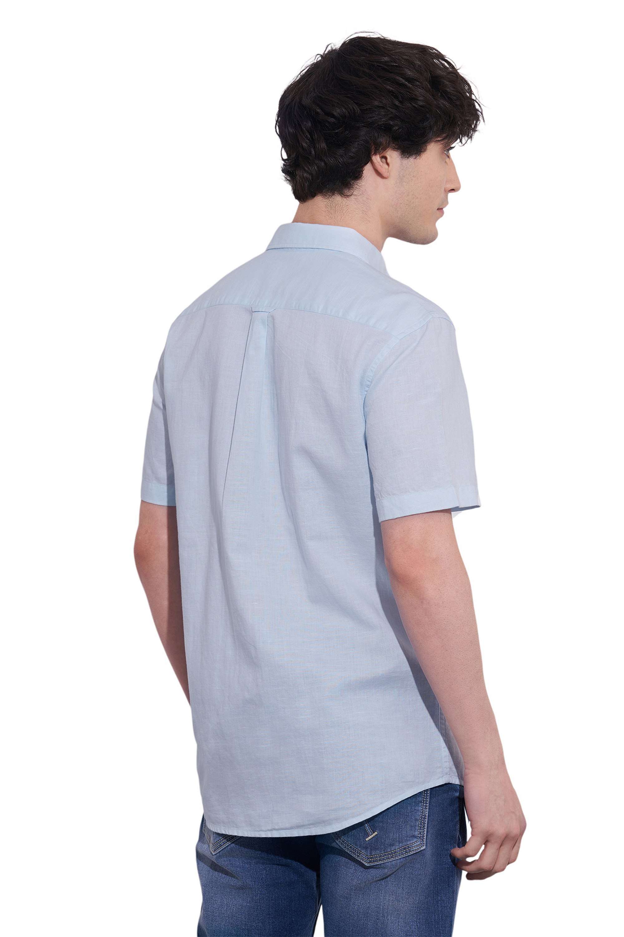 Solid-Cotton-Blend-Slim-Fit-Men-s-Casual-Shirt