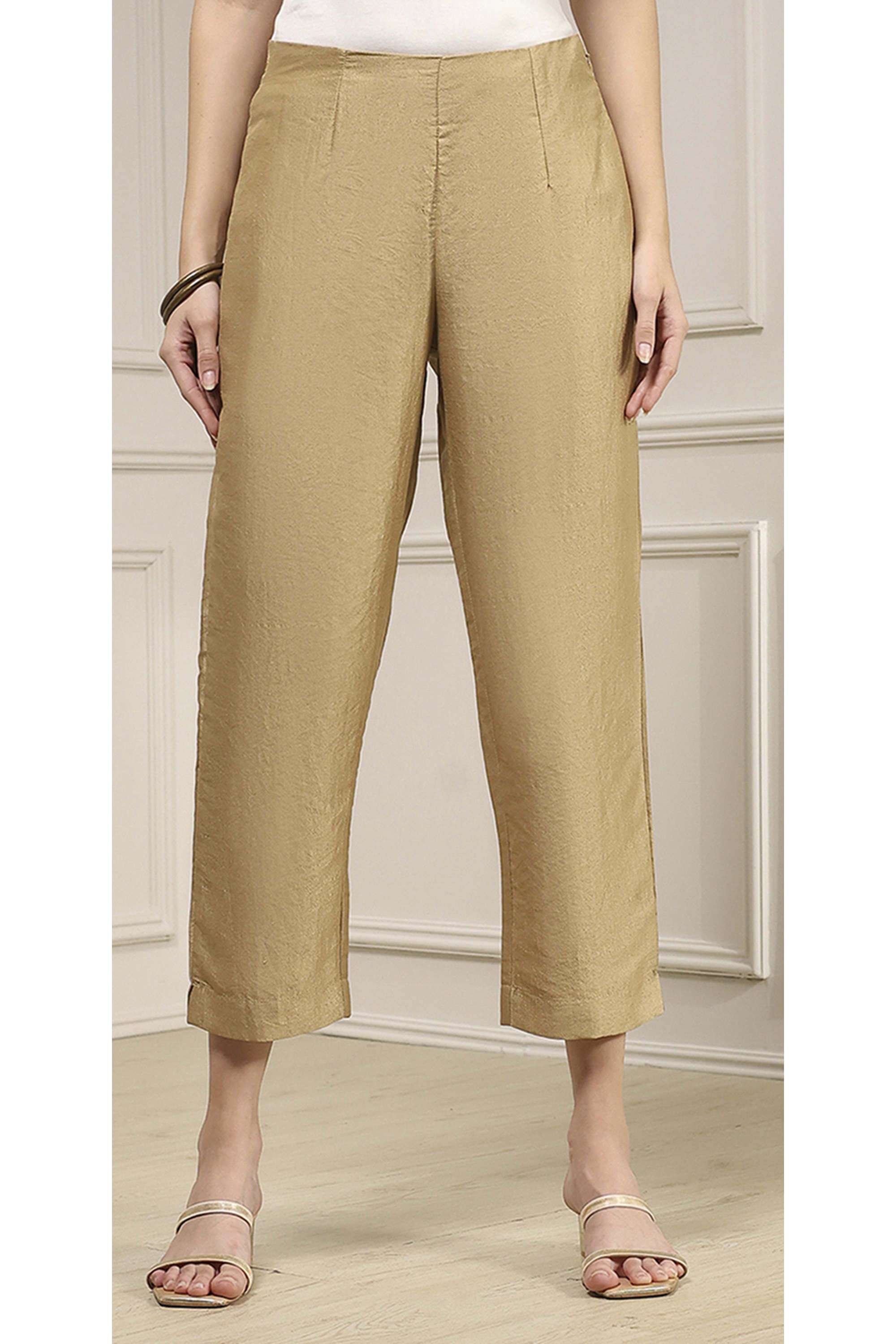 Solid-Viscose-Regular-Fit-Women-s-Pants
