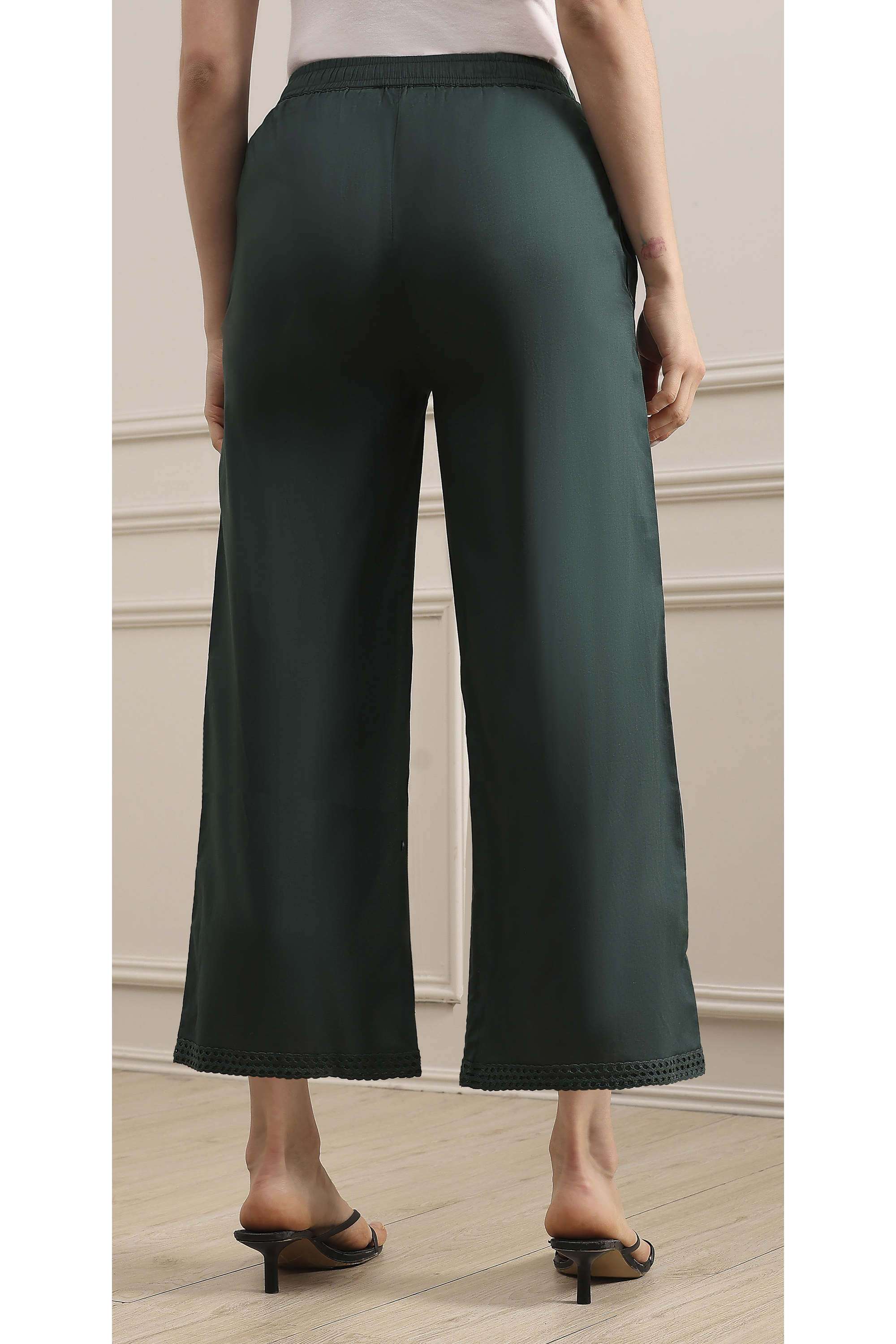 Solid-Cotton-Regular-Fit-Women-s-Pants