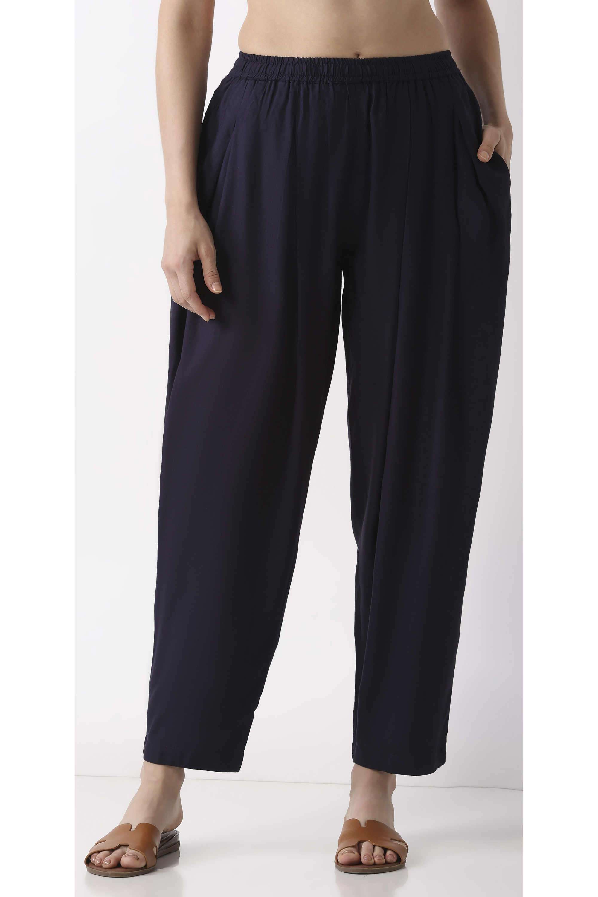Solid-Rayon-Women-Pants