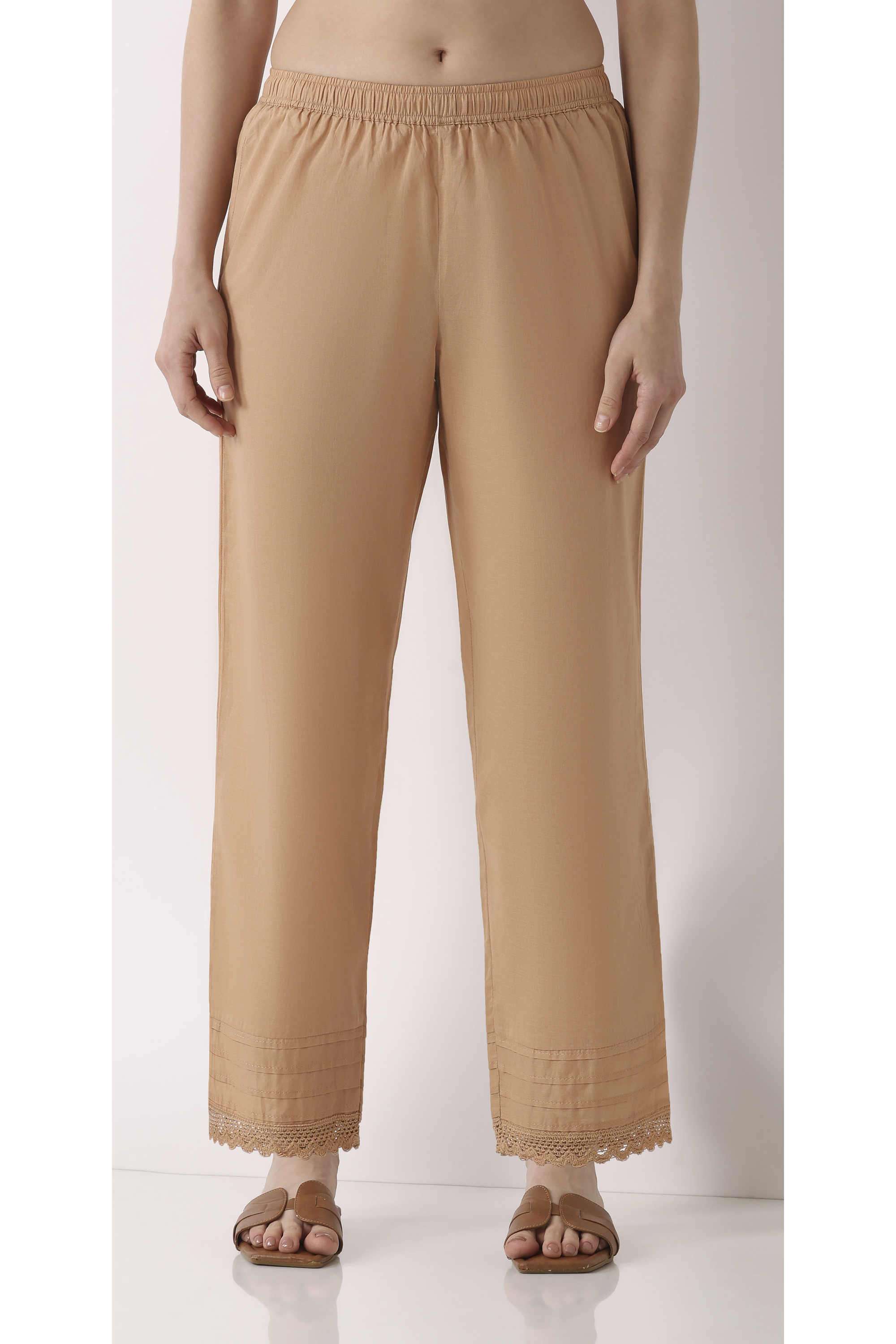 Solid-Cotton-Women-Pants