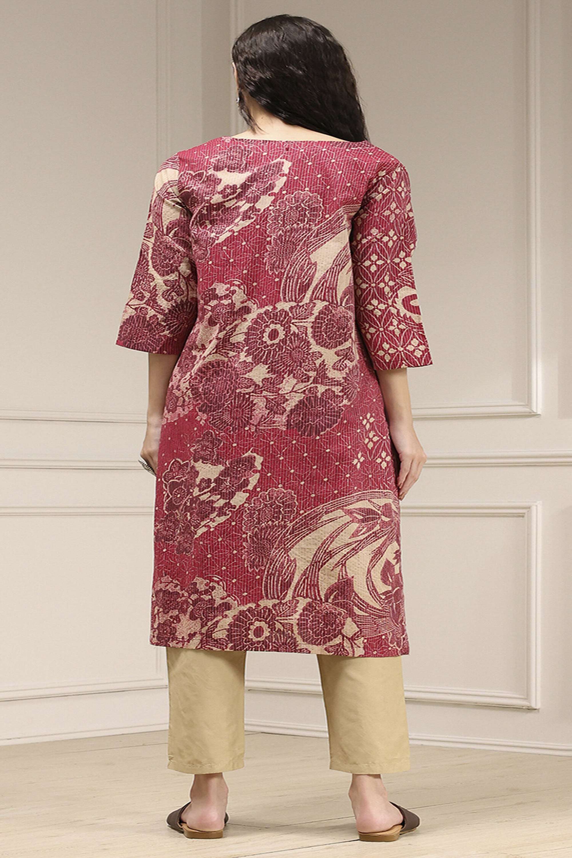 Printed-Cotton-Y-Neck-Women-s-Festive-Wear-Kurta