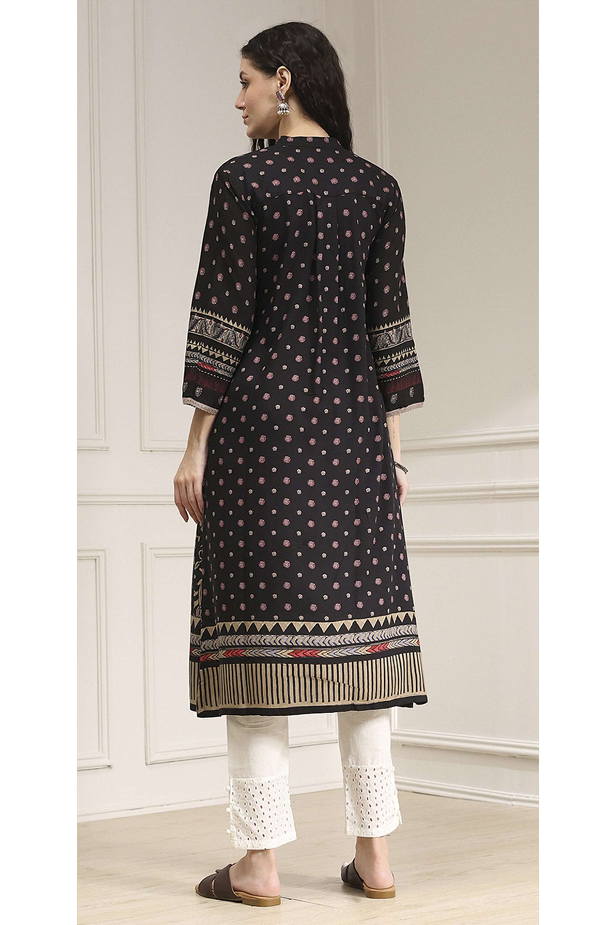 Printed-Rayon-Collared-Women-Festive-Wear-Kurta