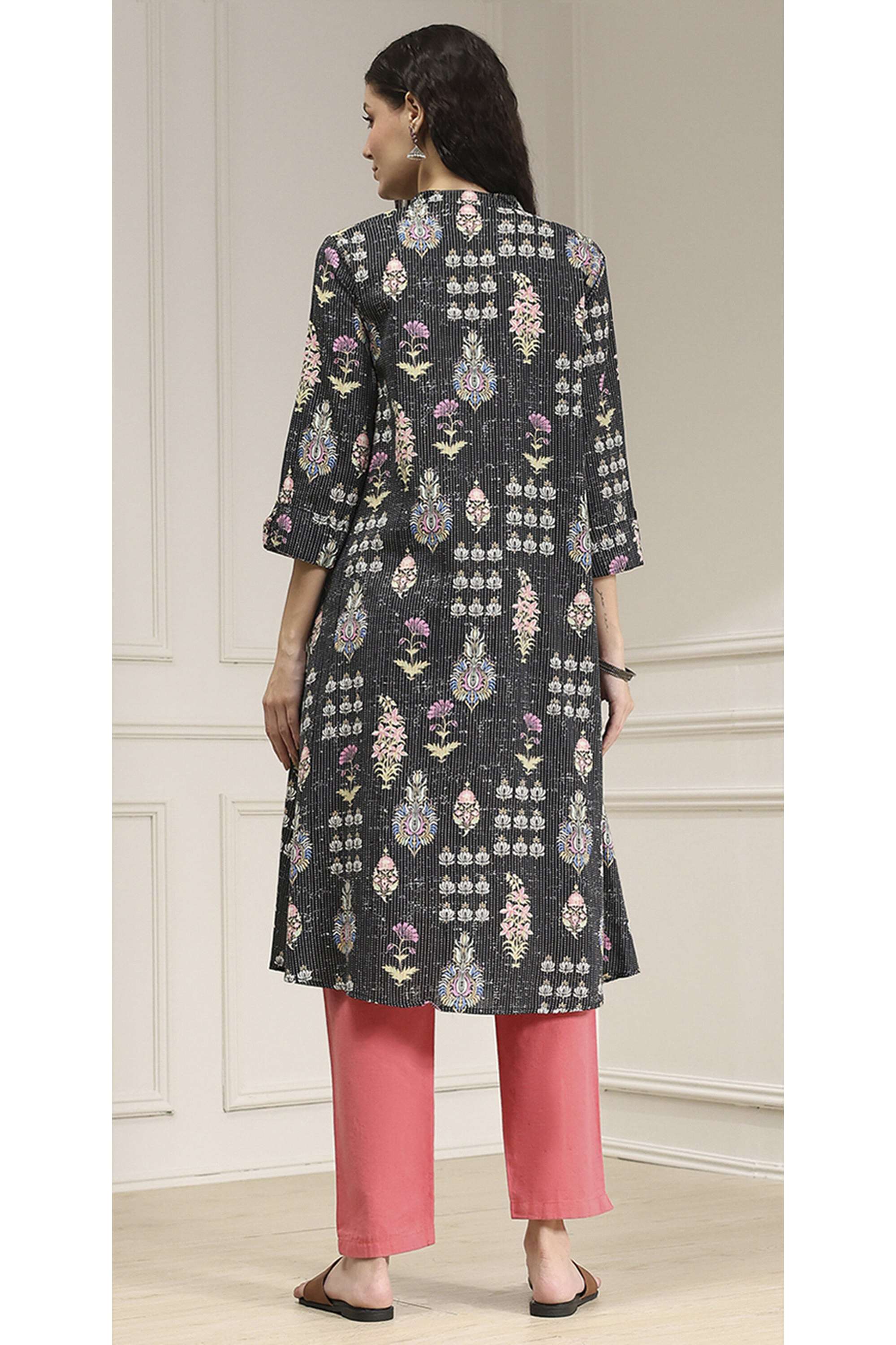 Printed-Cotton-Y-Neck-Women-Festive-Wear-Kurta