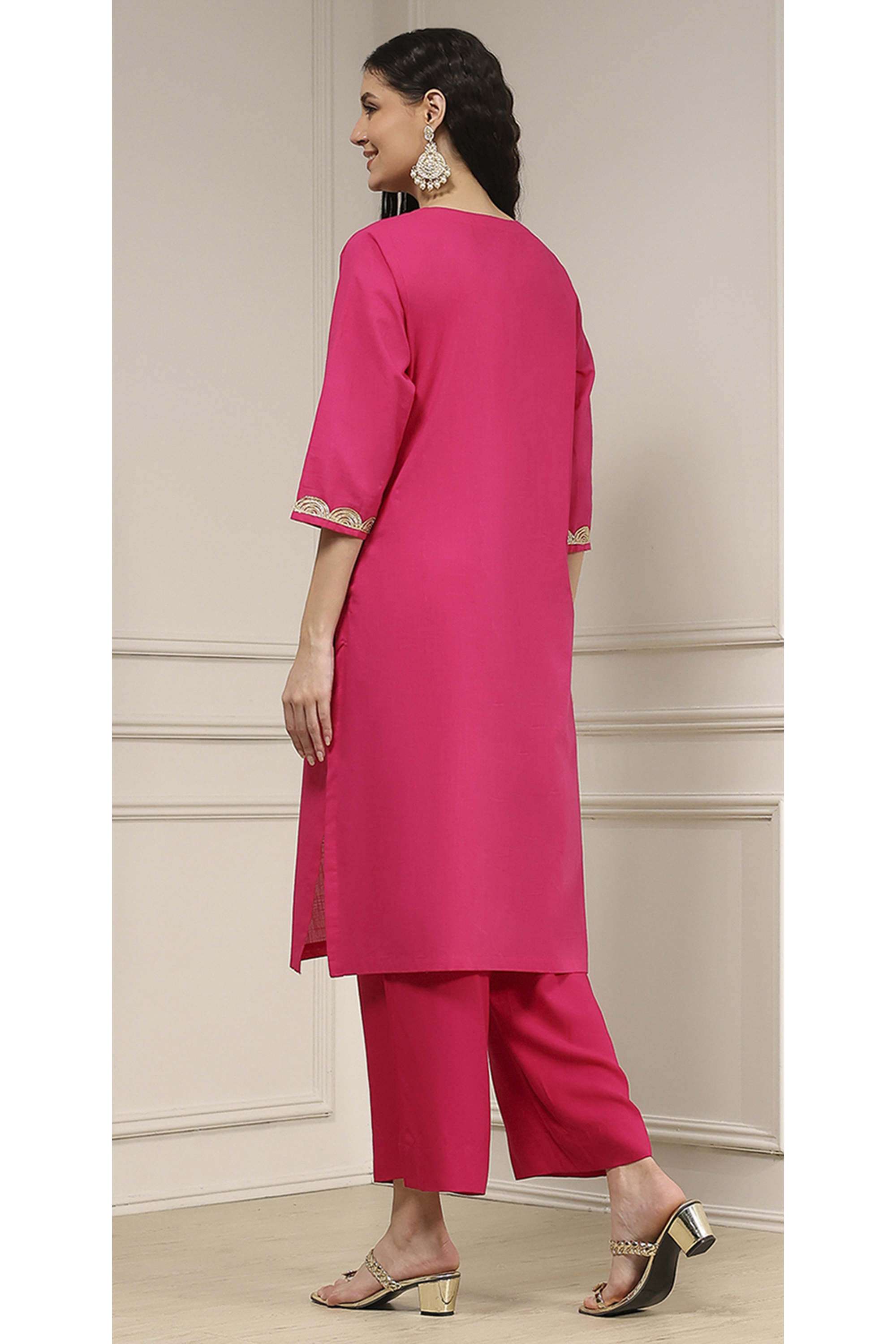 Solid-Cotton-Women-Festive-Wear-Kurta