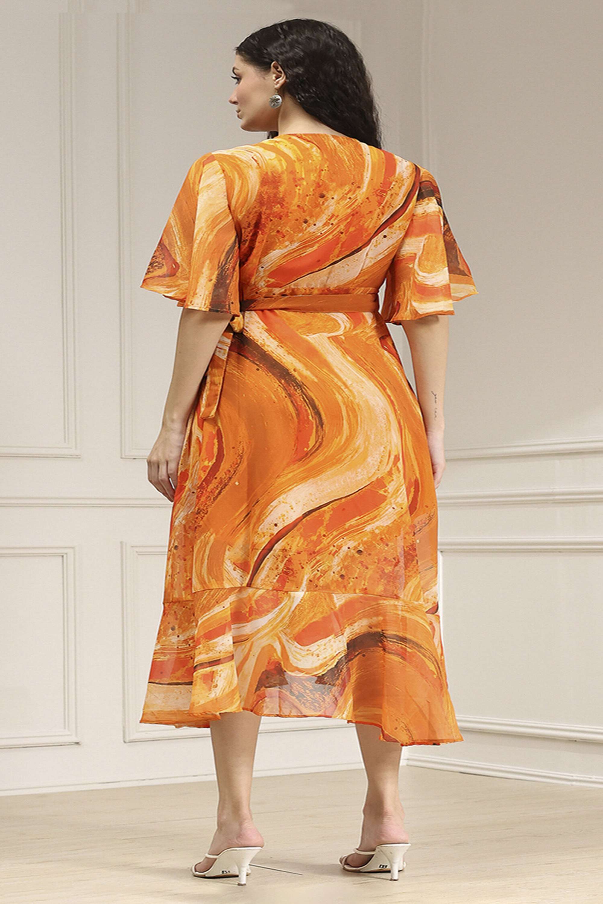 Printed-Polyester-V-Neck-Women-s-Festive-Wear-Kurta