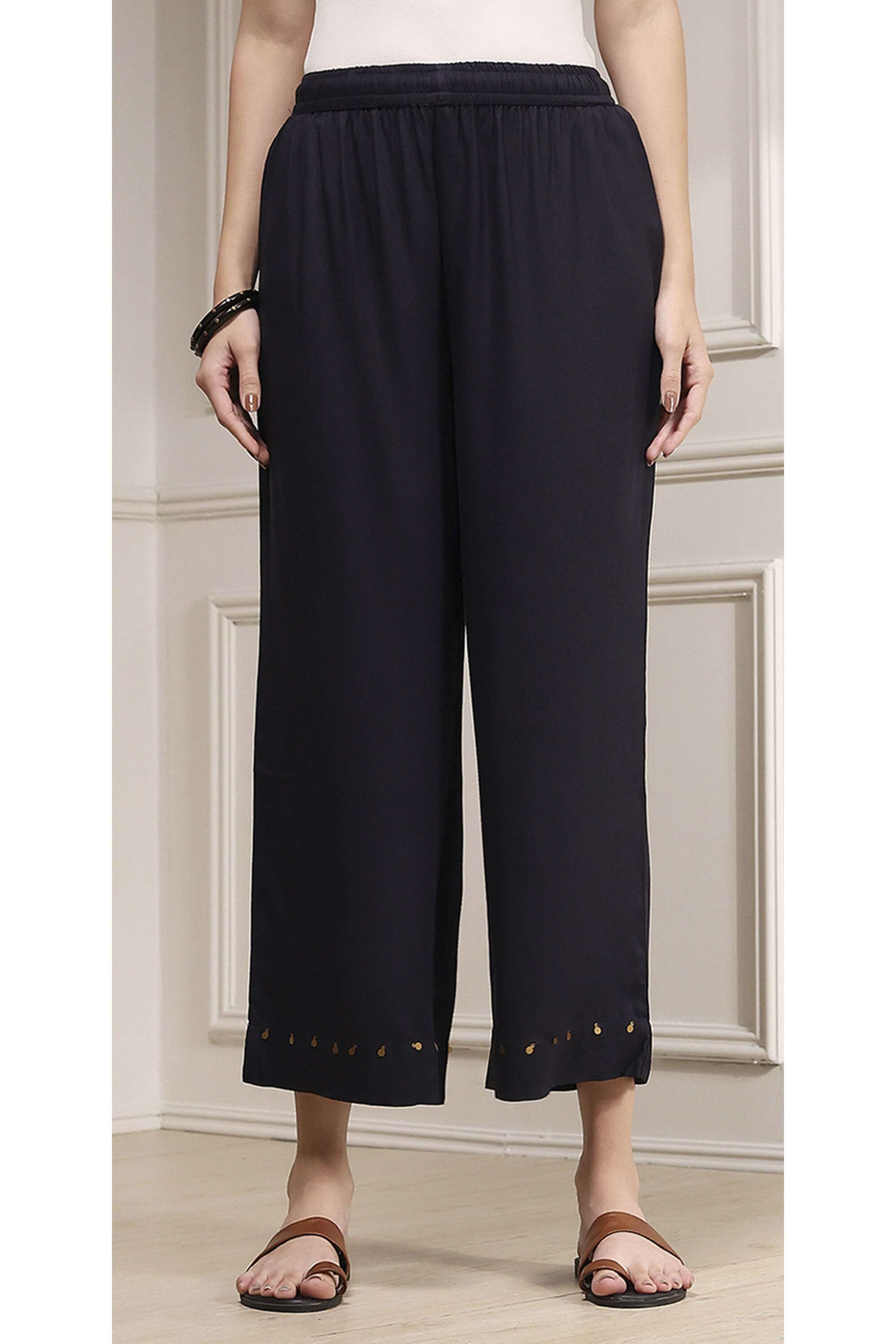 Solid-Cotton-Blend-Y-Neck-Women-s-Festive-Wear-Kurta-Set