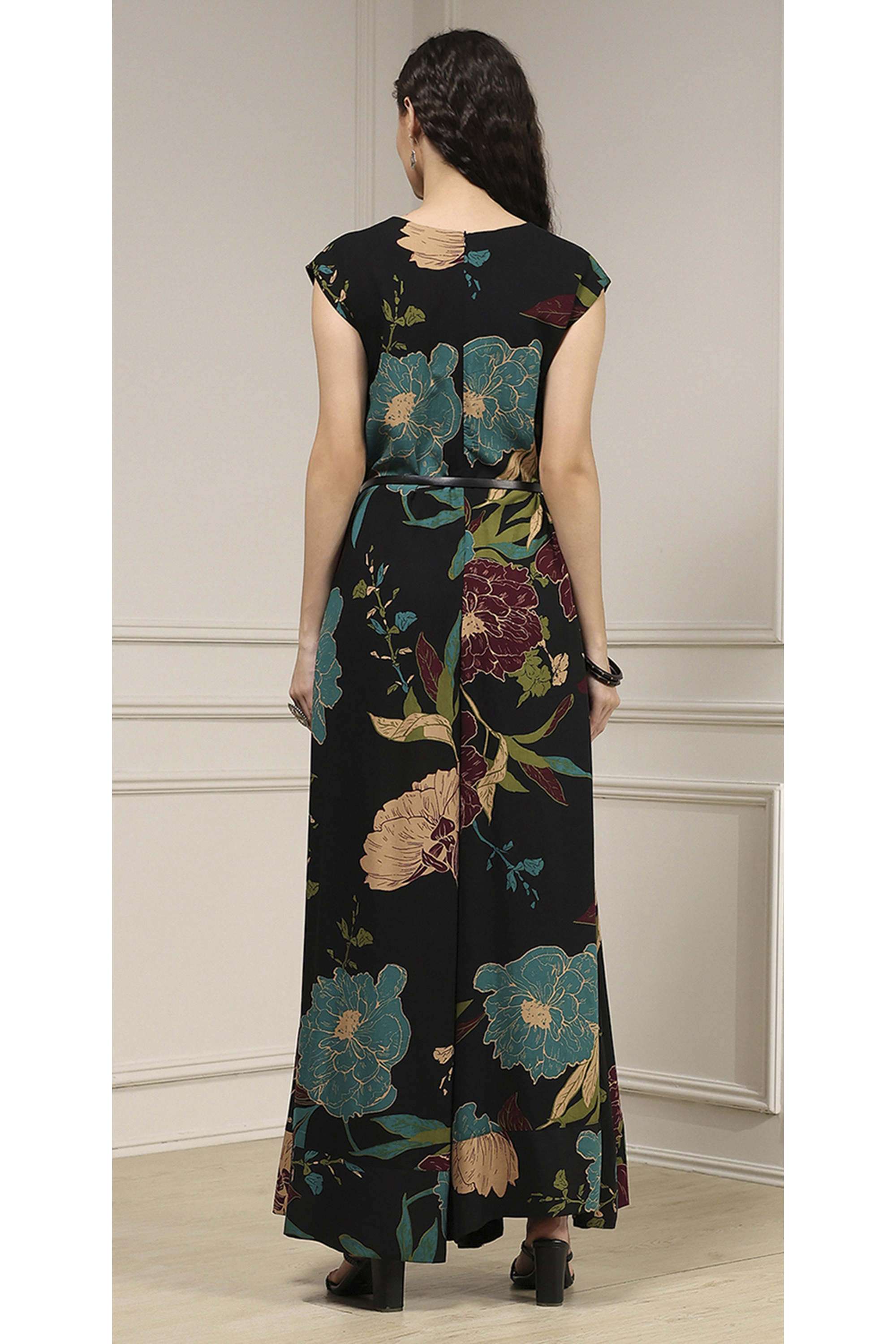 Solid-Rayon-Straight-Fit-Women-s-Maxi-Dress