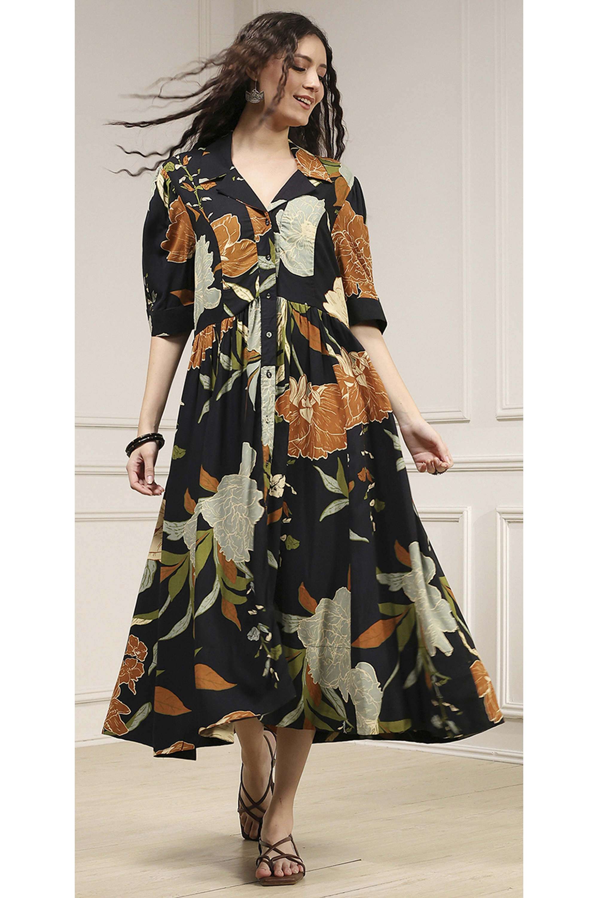 Solid-Rayon-Regular-Fit-Women-s-Maxi-Dress