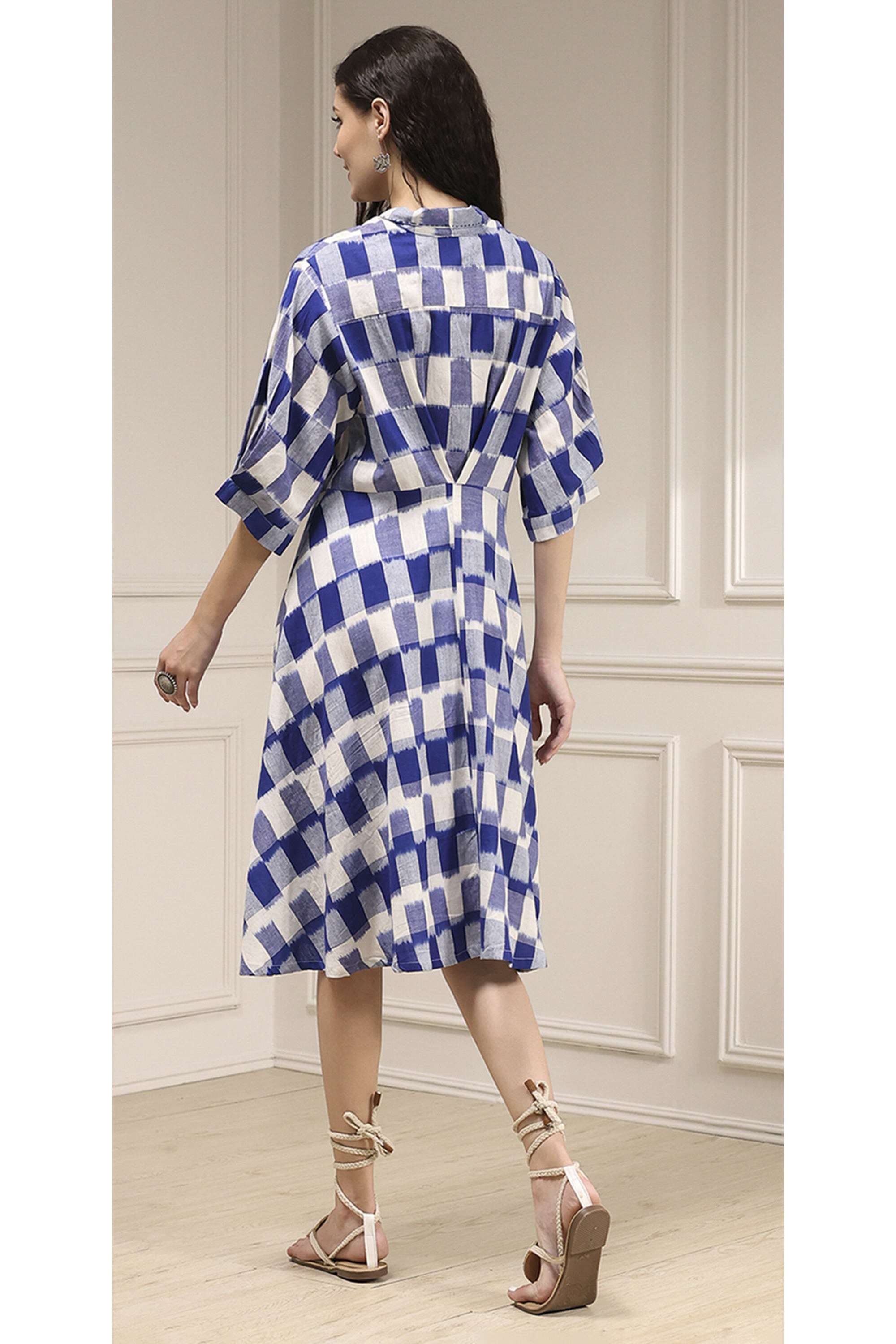 Tie-&-Dye-Cotton-V-Neck-Women-s-Dress