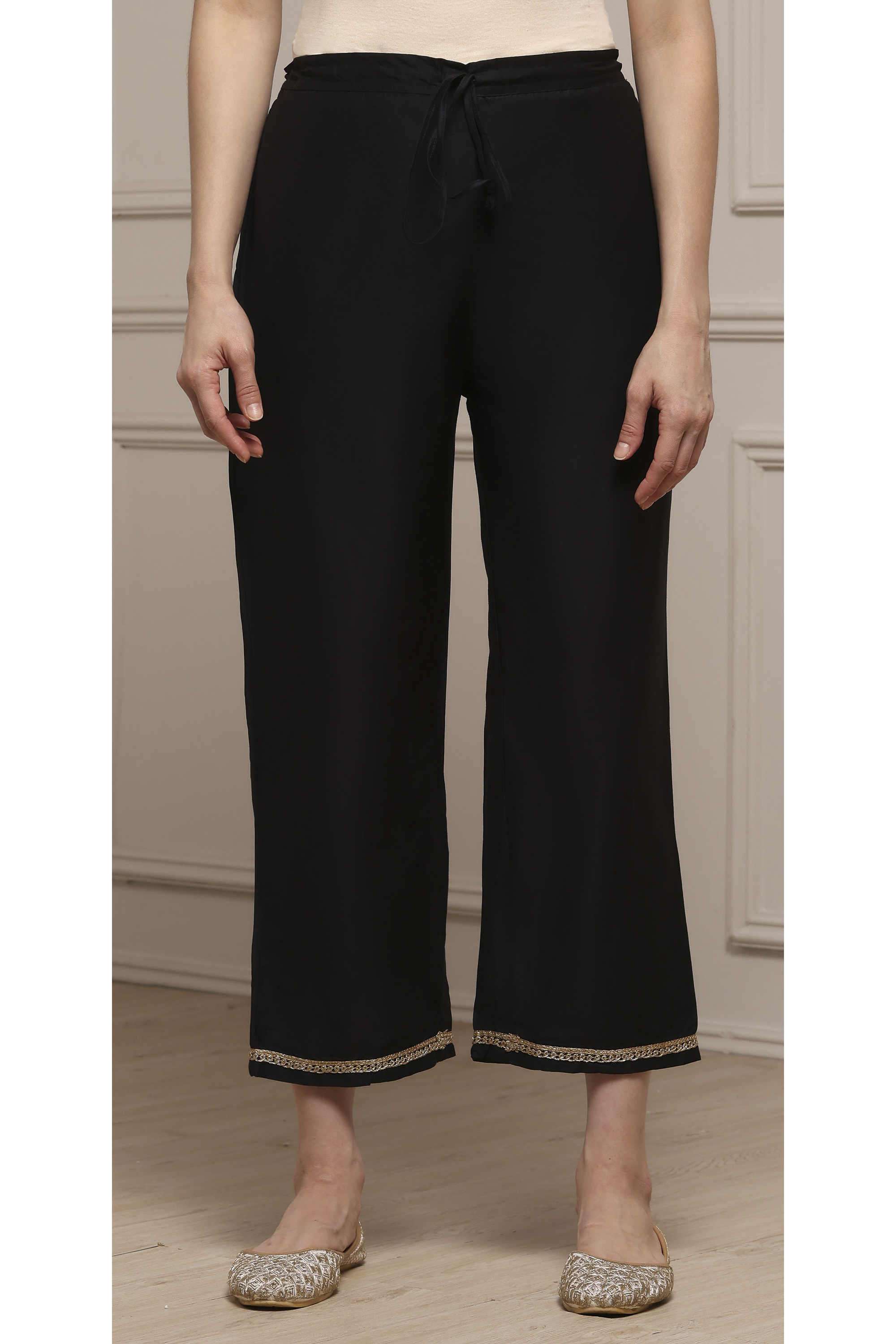 Solid-Polyester-Women-Palazzos