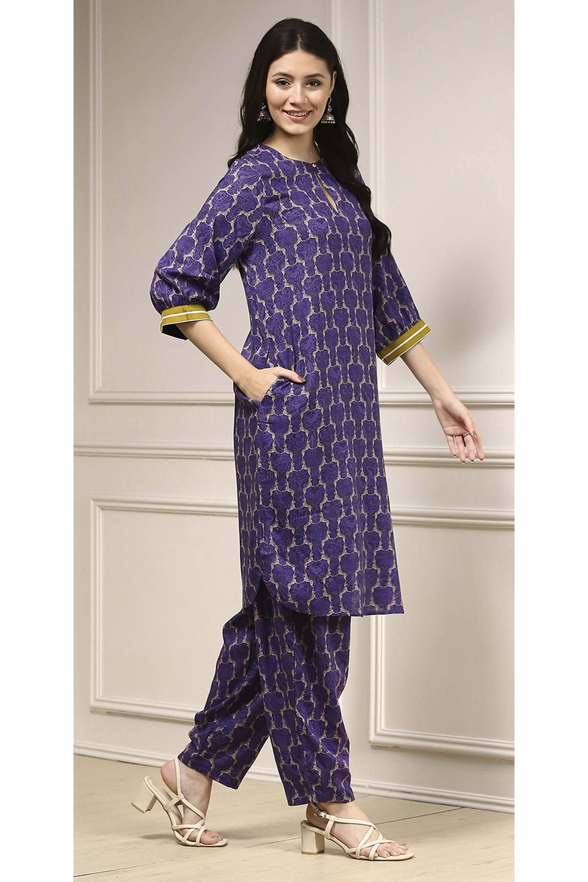 Solid-Viscose-Straight-Fit-Women-s-Co-Ord-Set