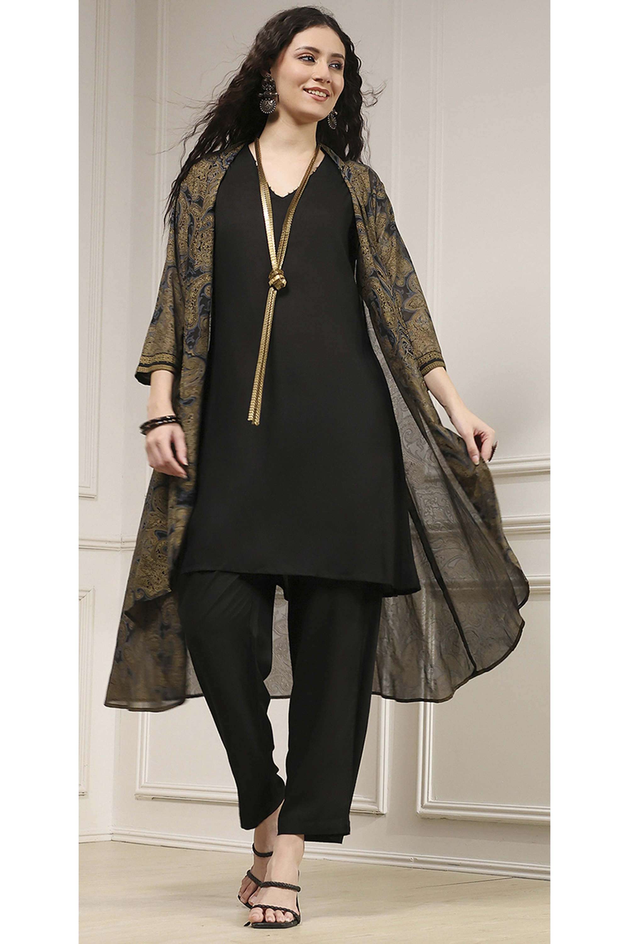 Solid-Rayon-Straight-Fit-Women-s-Kurta-Set