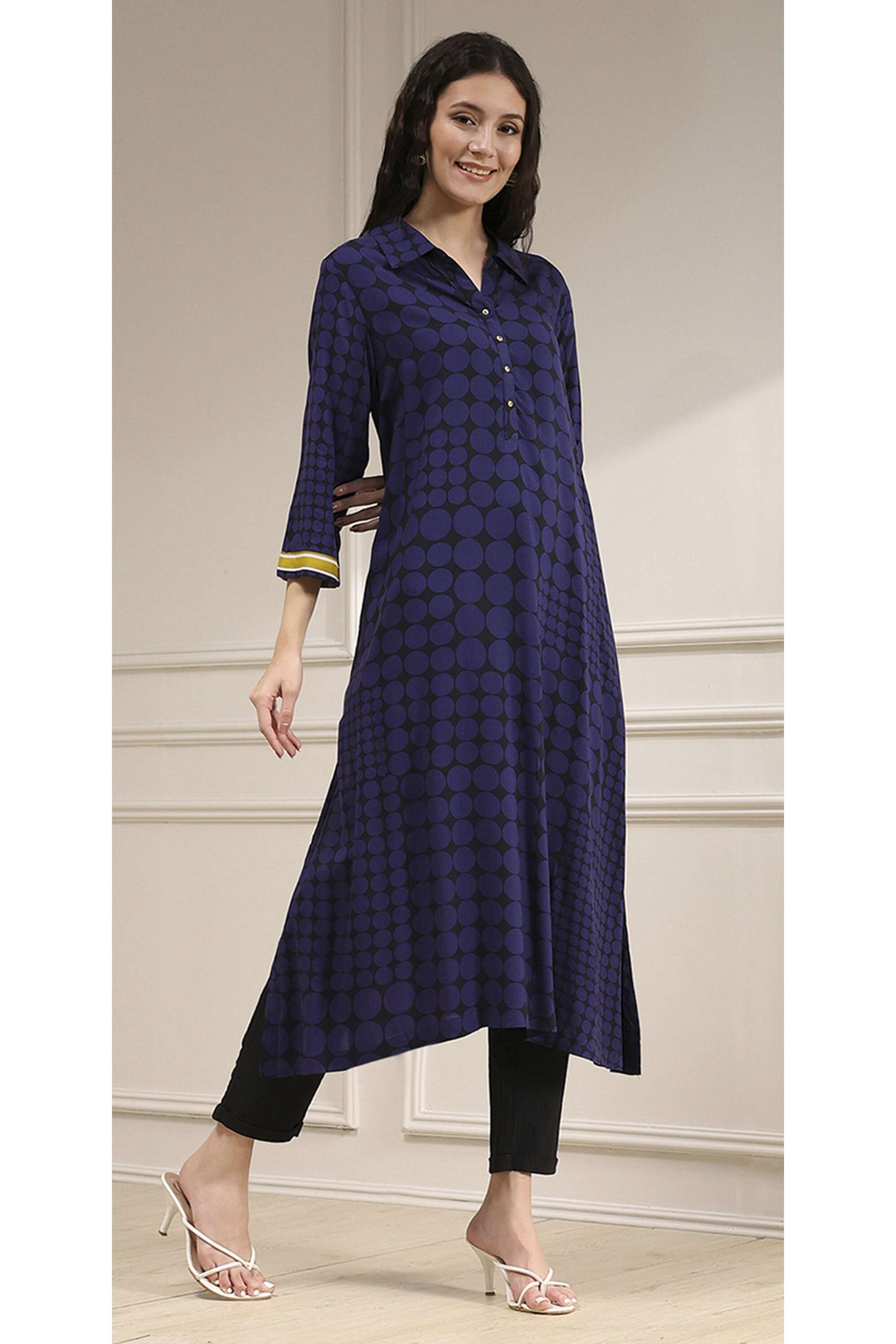 Printed-Viscose-Polo-Women-Festive-Wear-Kurta