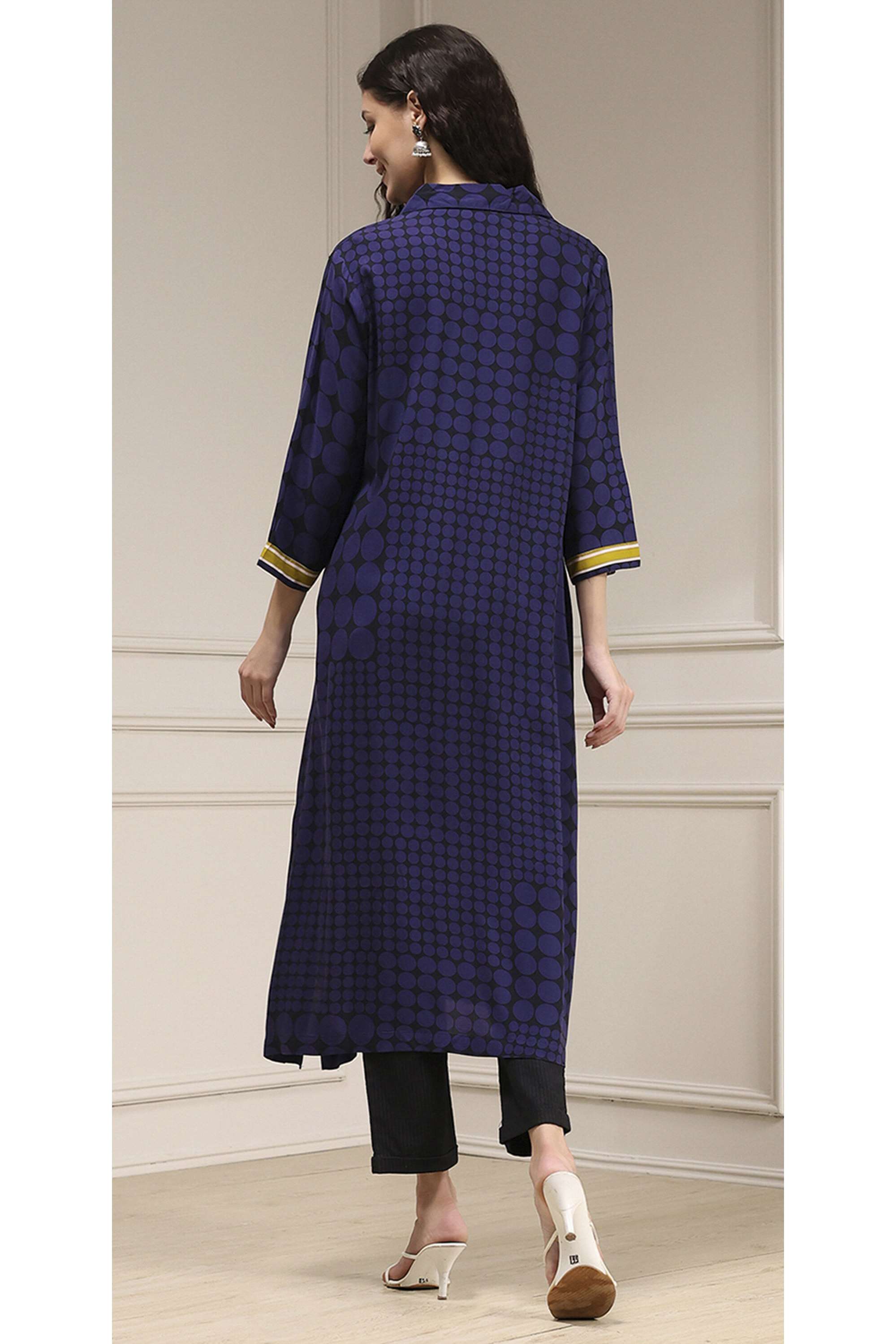 Printed-Viscose-Polo-Women-Festive-Wear-Kurta