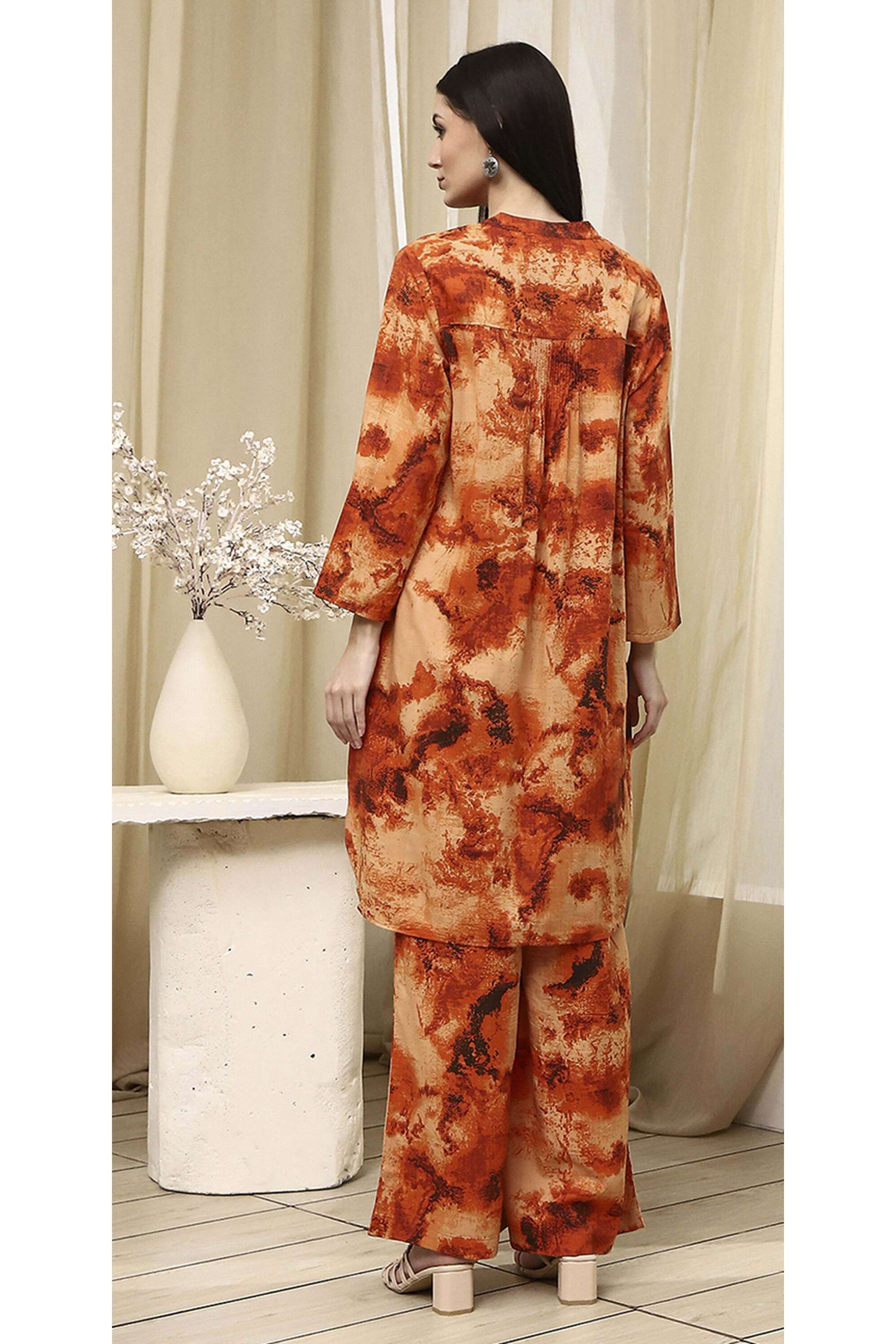 Solid-Viscose-Straight-Fit-Women-s-Co-Ord-Set