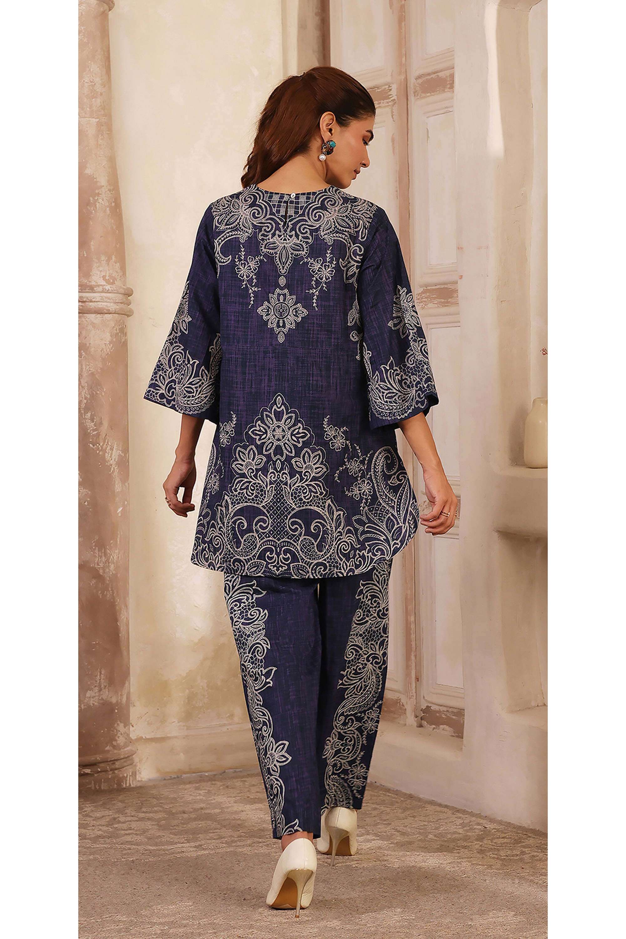 Solid-Cotton-Straight-Fit-Women-s-Co-Ord-Set
