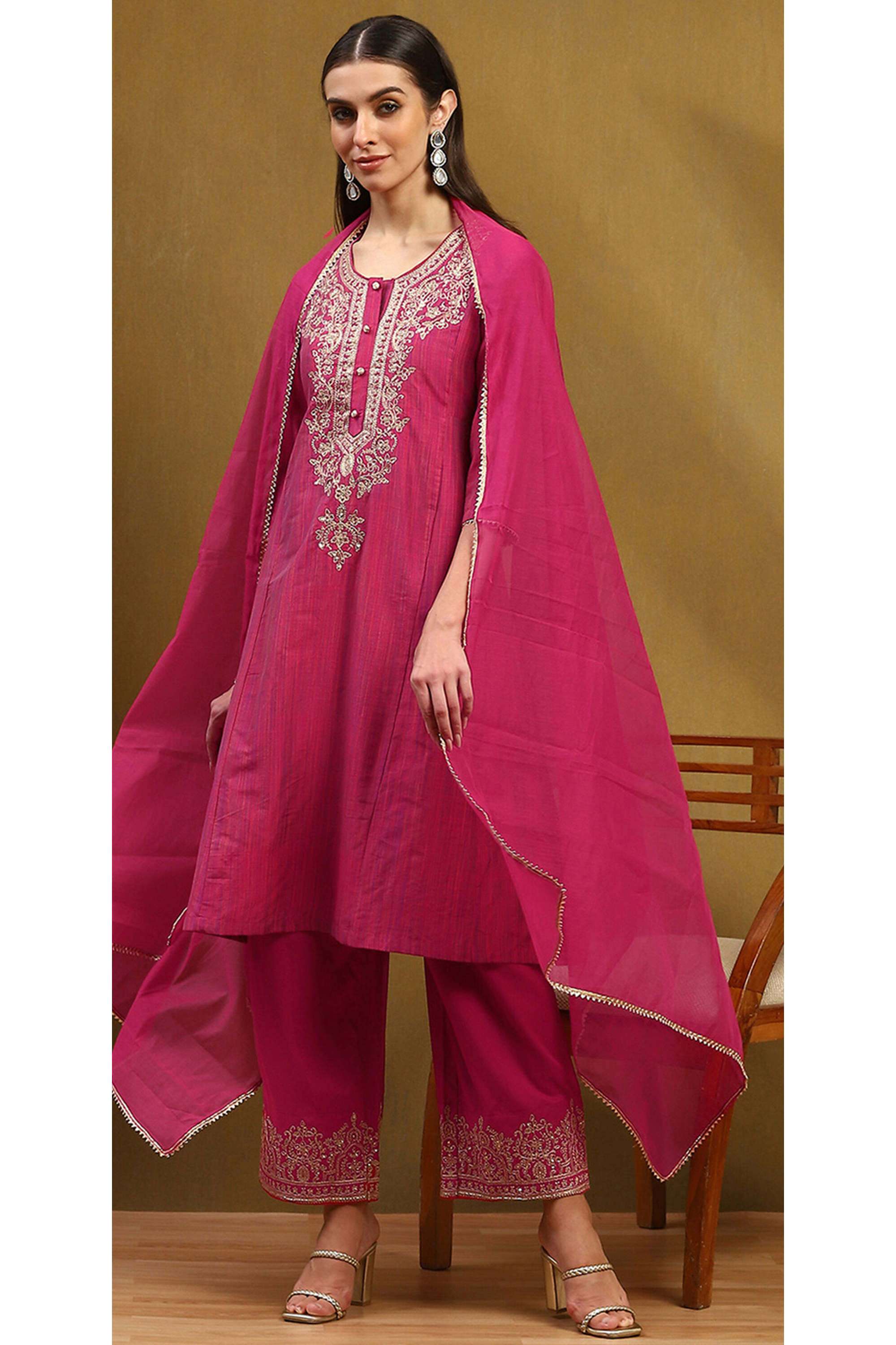 Solid-Cotton-Relaxed-Fit-Women-s-Kurta-Set