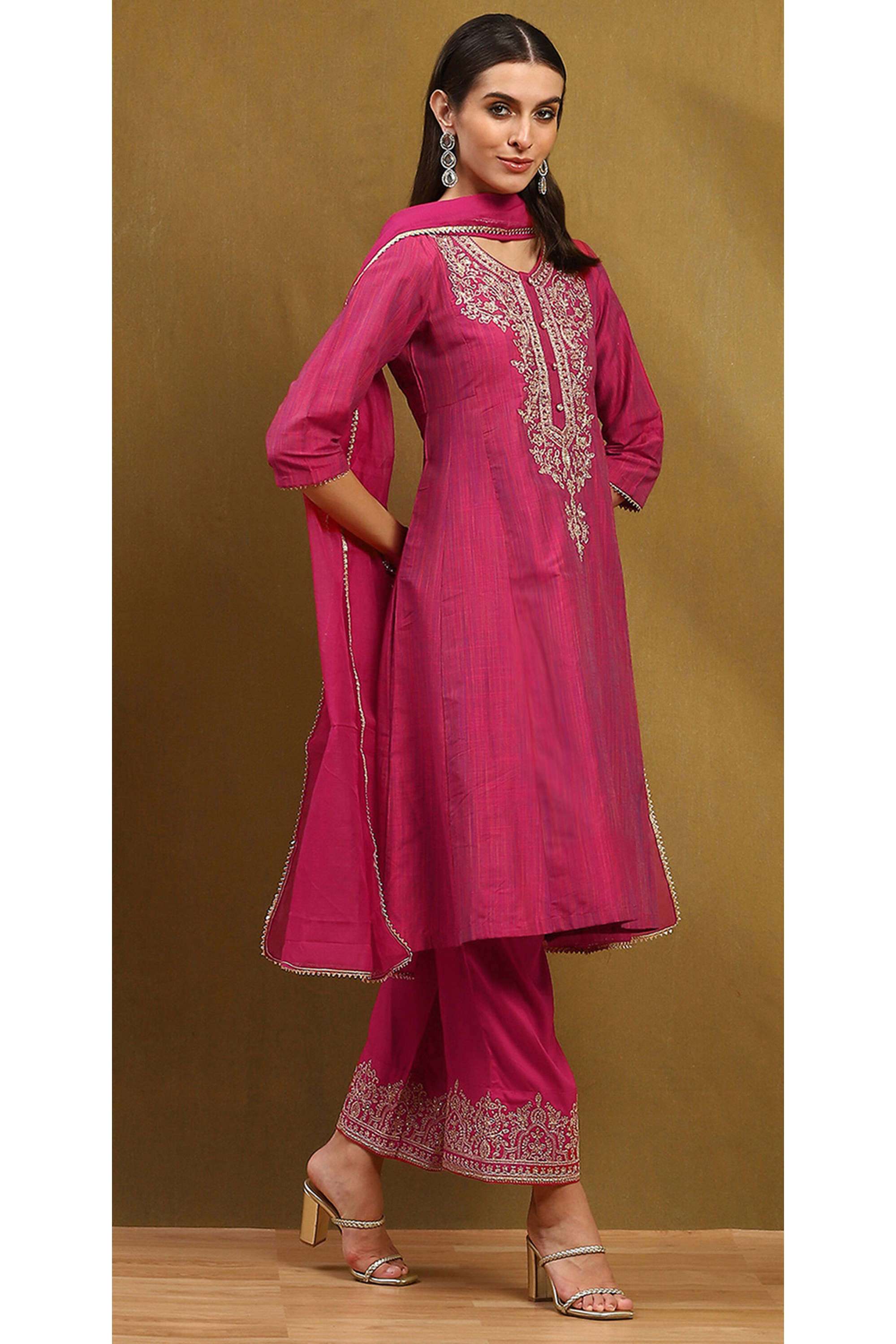 Solid-Cotton-Relaxed-Fit-Women-s-Kurta-Set