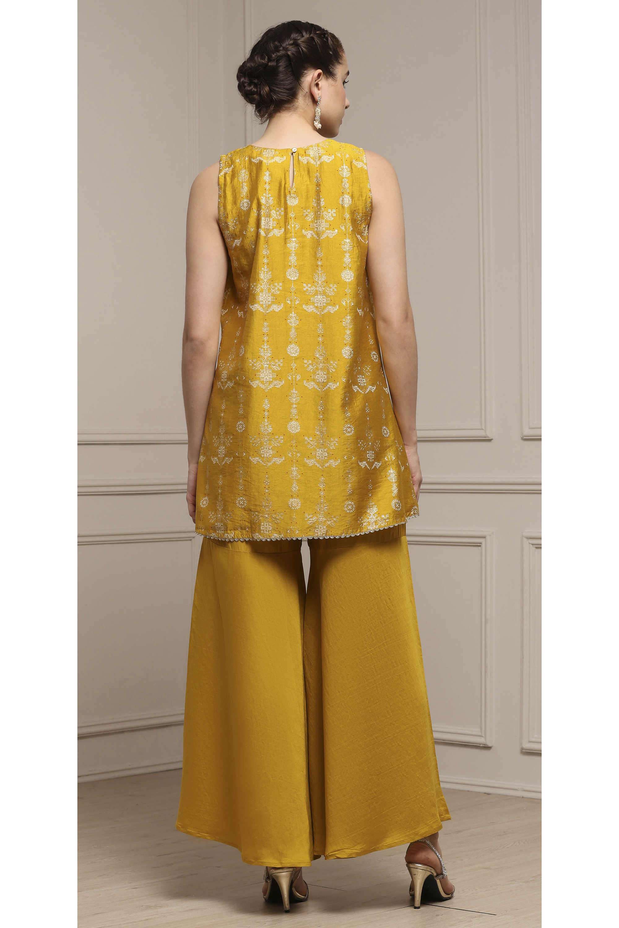Floral-V-Neck-Viscose-Women-Kurti-with-Palazzo-and-Dupatta