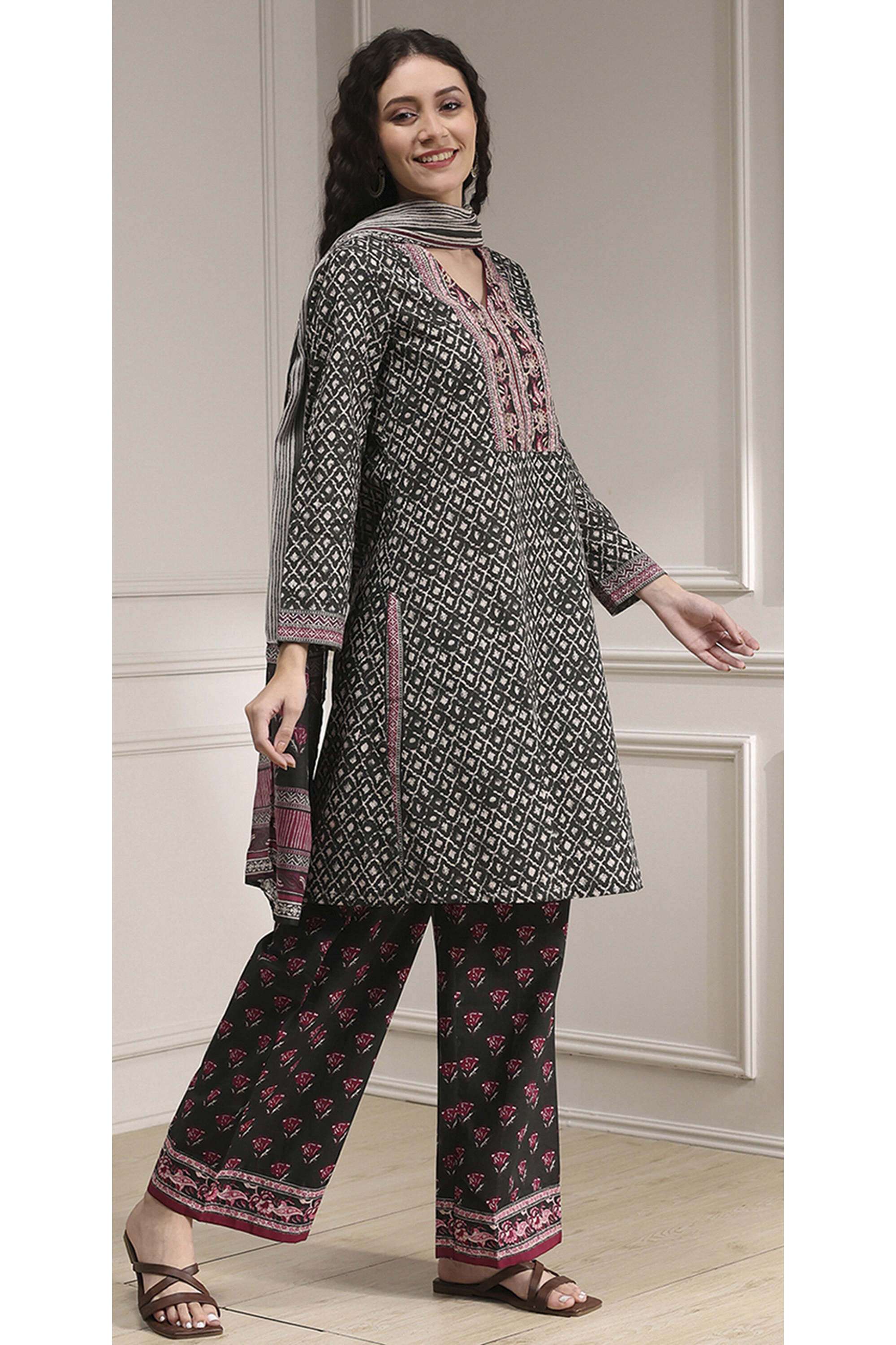 Solid-Cotton-Straight-Fit-Women-s-Kurta-Set