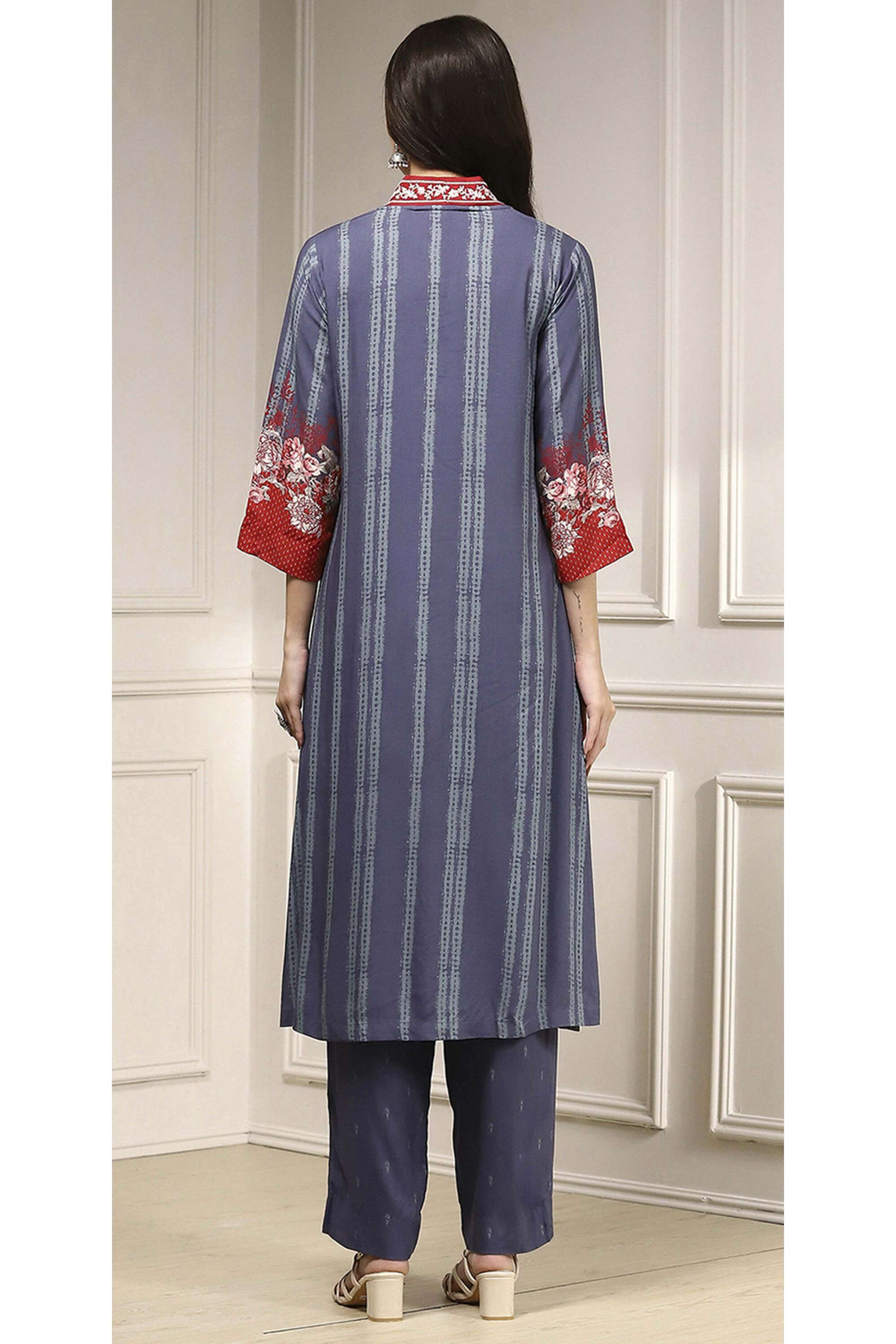 Solid-Rayon-Straight-Fit-Women-s-Kurta-Set