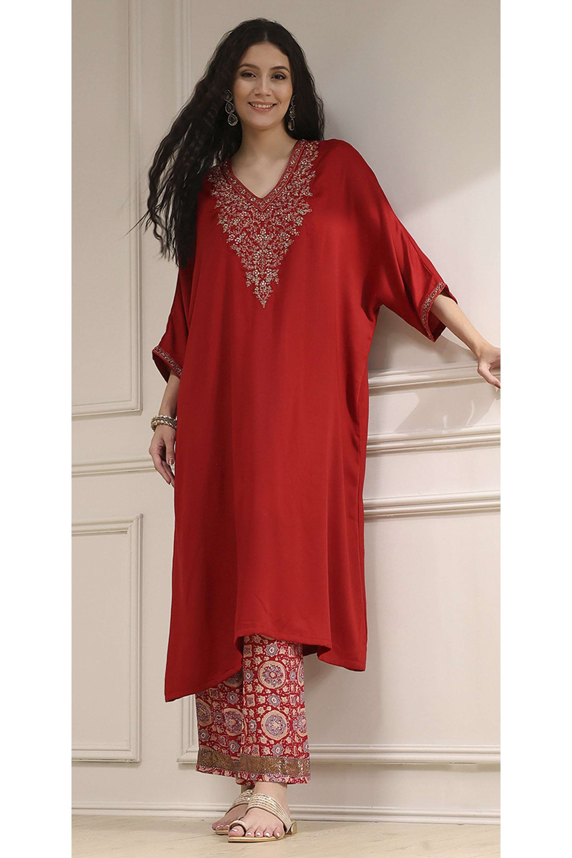 Tie-&-Dye-Modal-V-Neck-Women-s-Festive-Wear-Palazzos