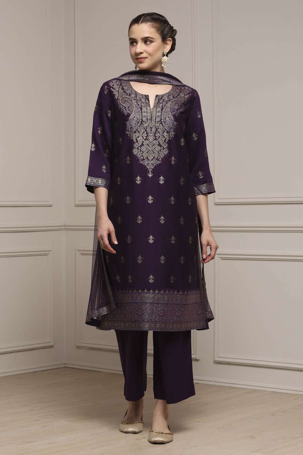 Textured-Viscose-Women-s-Festive-Wear-Kurta-Set