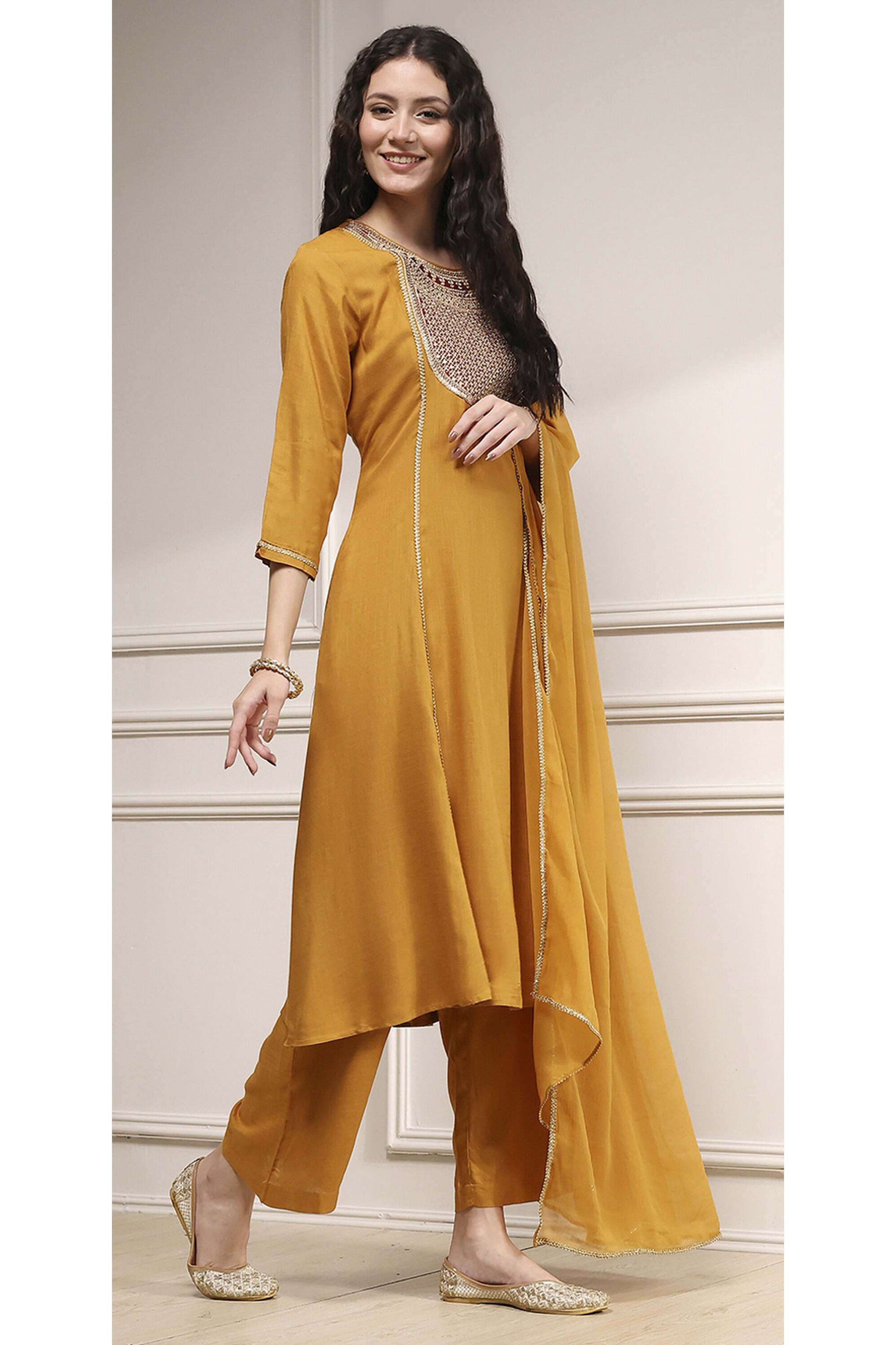 Solid-Rayon-Straight-Fit-Women-s-Kurta-Set