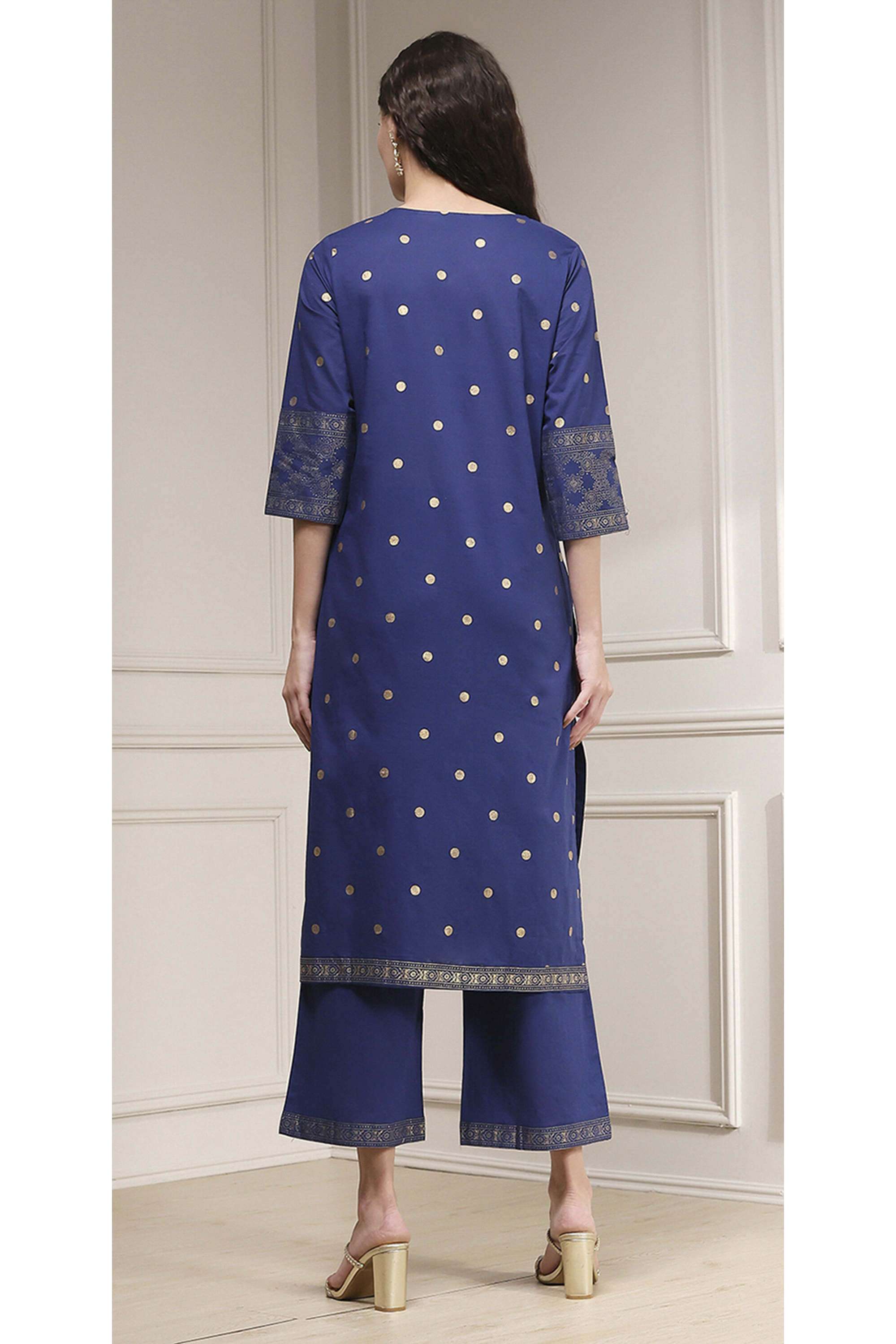Solid-Cotton-Straight-Fit-Women-s-Kurta-Set