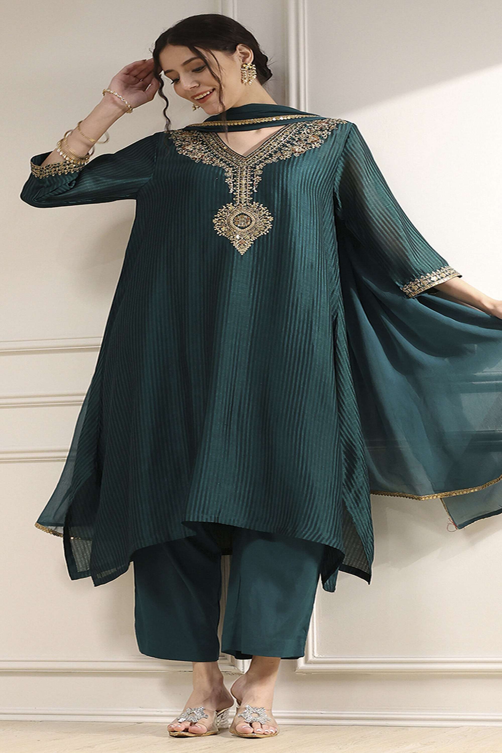 Tie-&-Dye-Regular-Fit-Blended-Fabric-Women-s-Festive-Wear-Palazzos