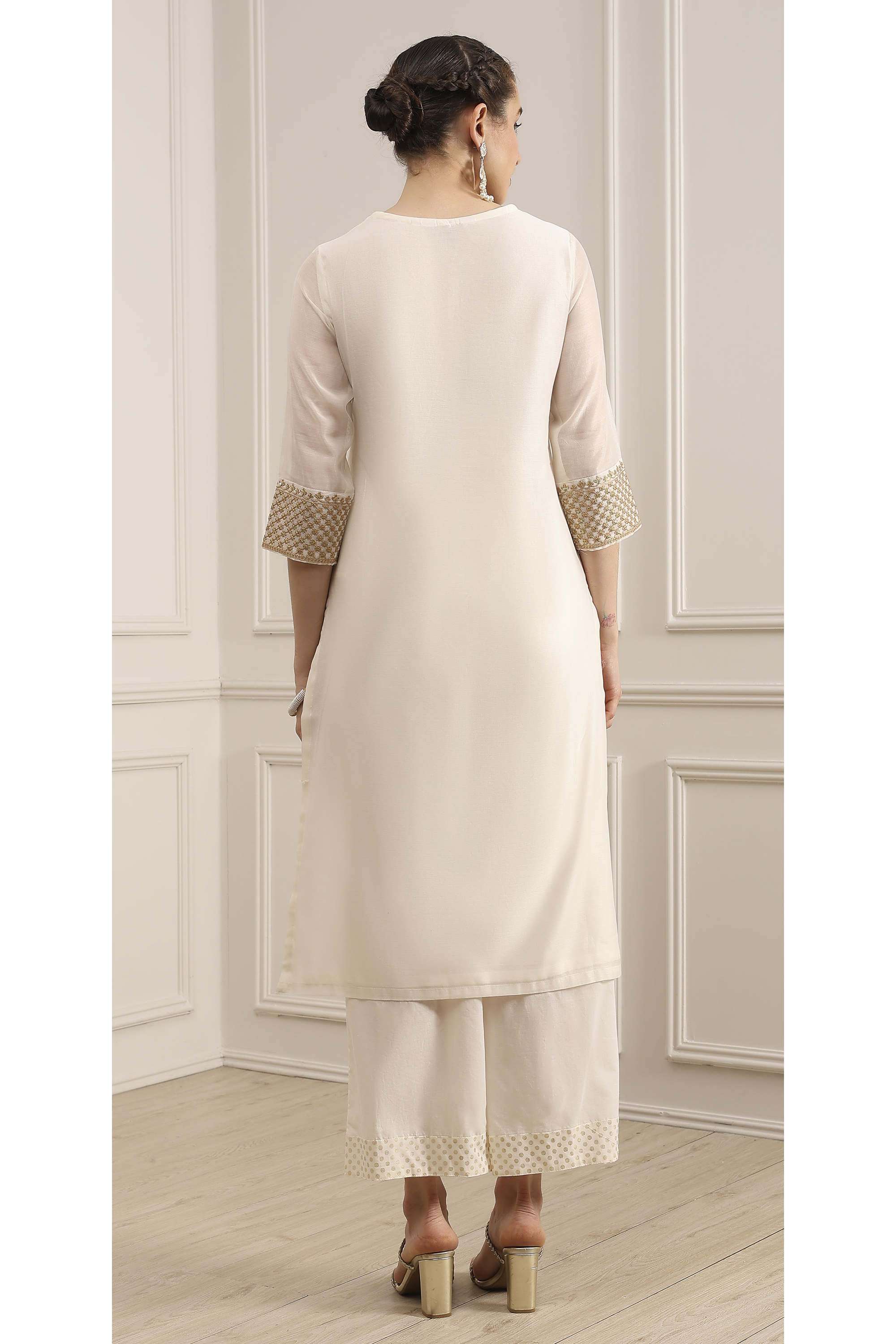 Solid-Polyester-Straight-Fit-Women-s-Kurta-Set