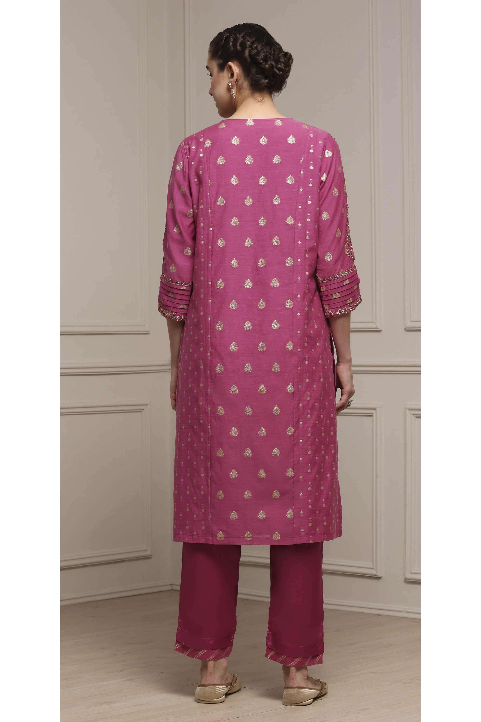Embroidered-Round-Neck-Cotton-Women-Kurta-Set