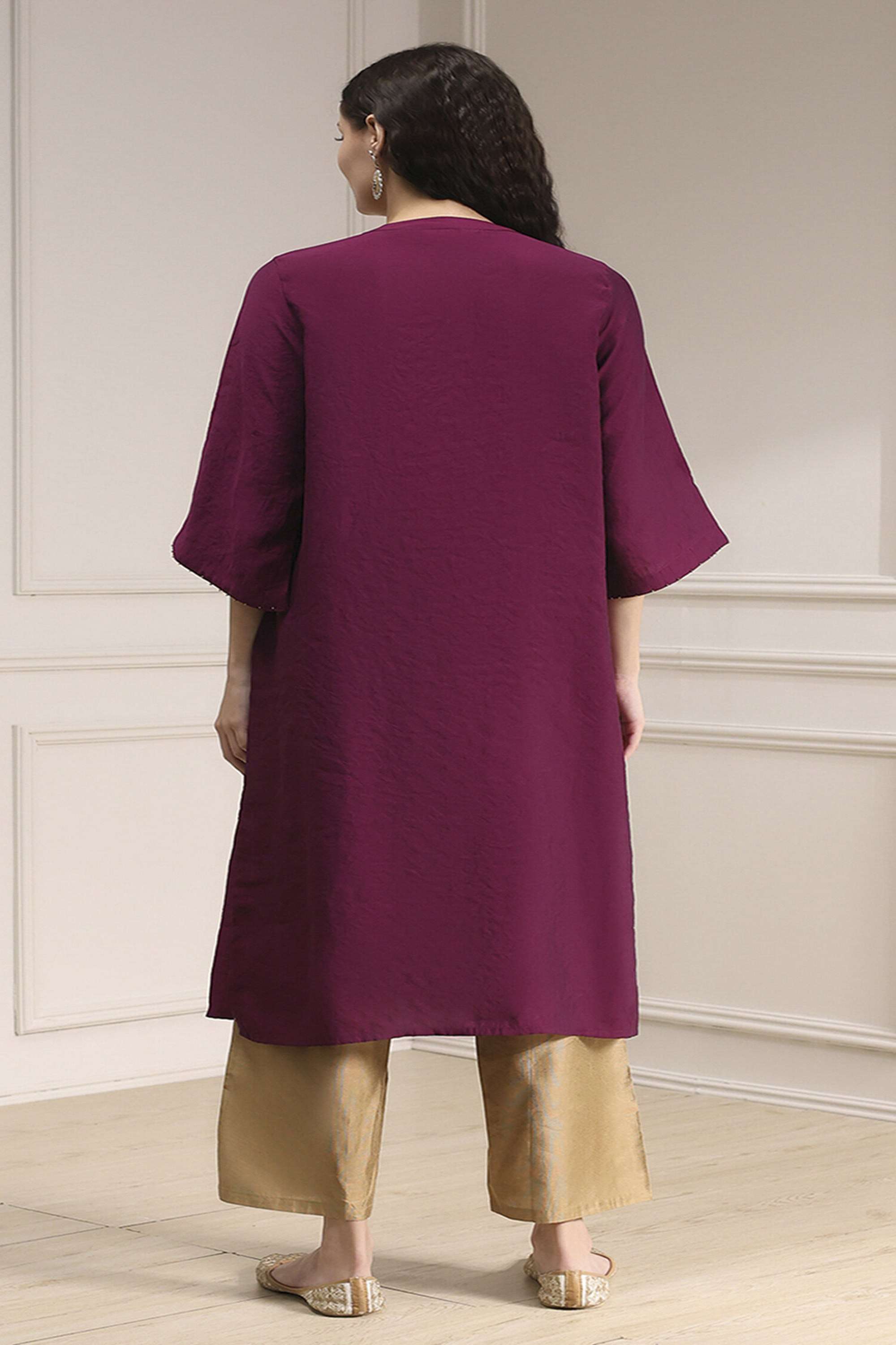 Tie-&-Dye-Viscose-Round-Neck-Women-s-Festive-Wear-Kurta