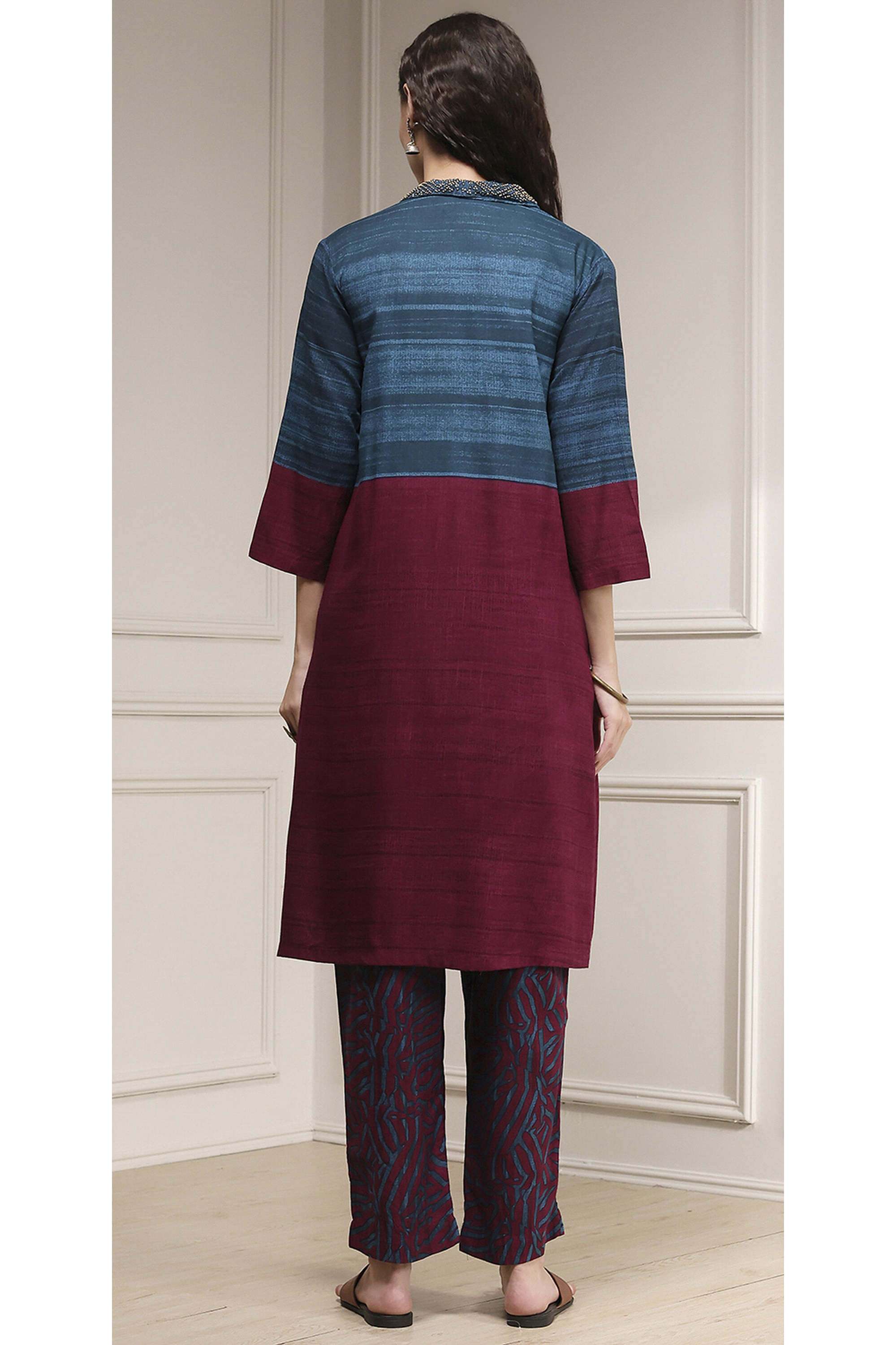 Solid-Rayon-Straight-Fit-Women-s-Co-Ord-Set