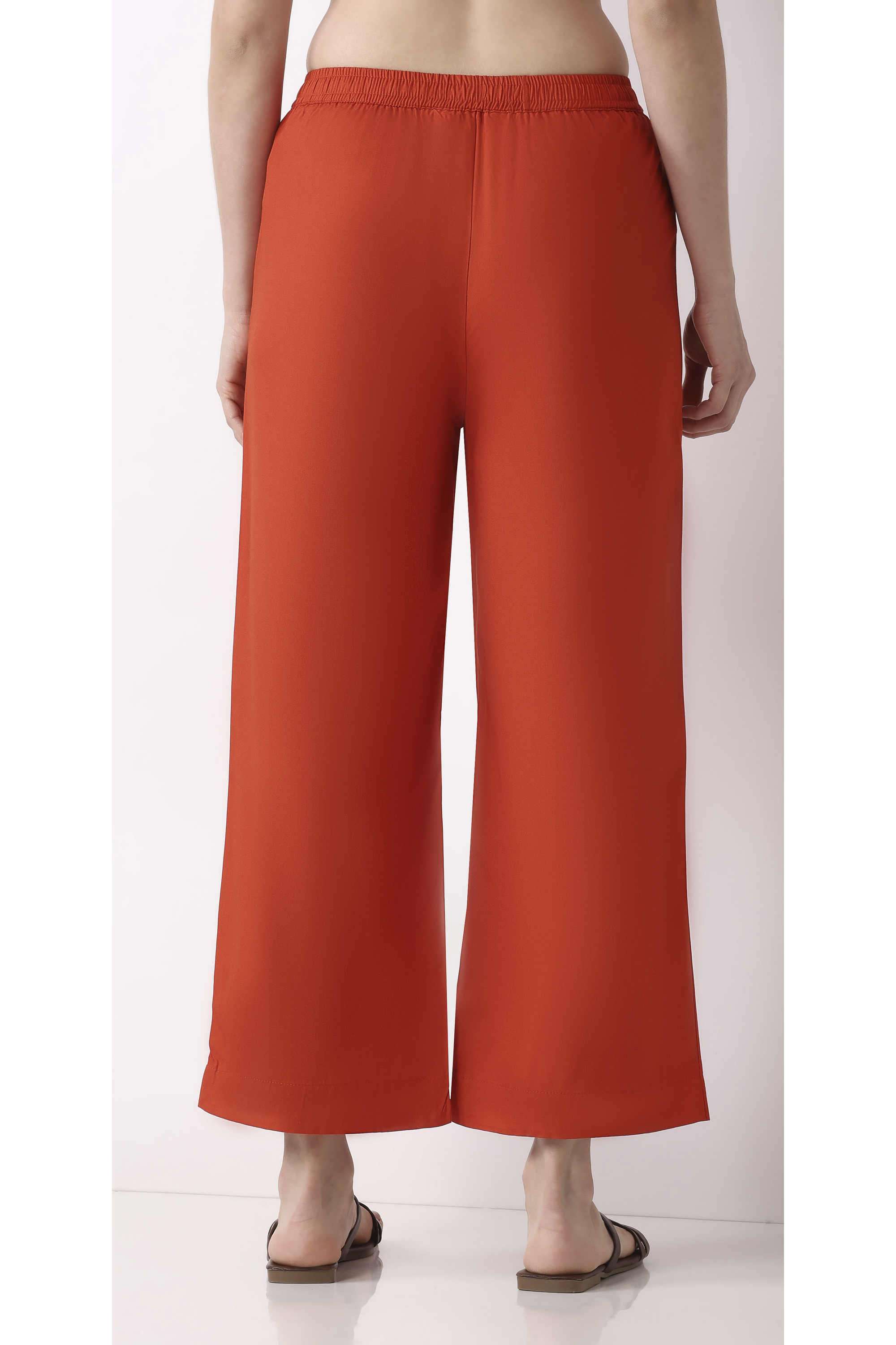 Solid-Blended-Fabric-Women-Palazzos