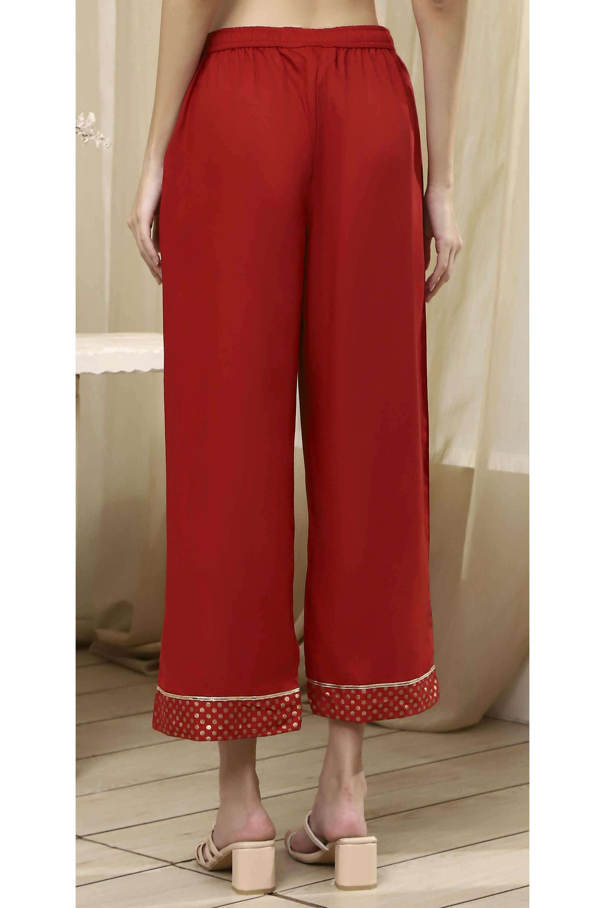 Solid-Blended-Fabric-Women-Palazzos
