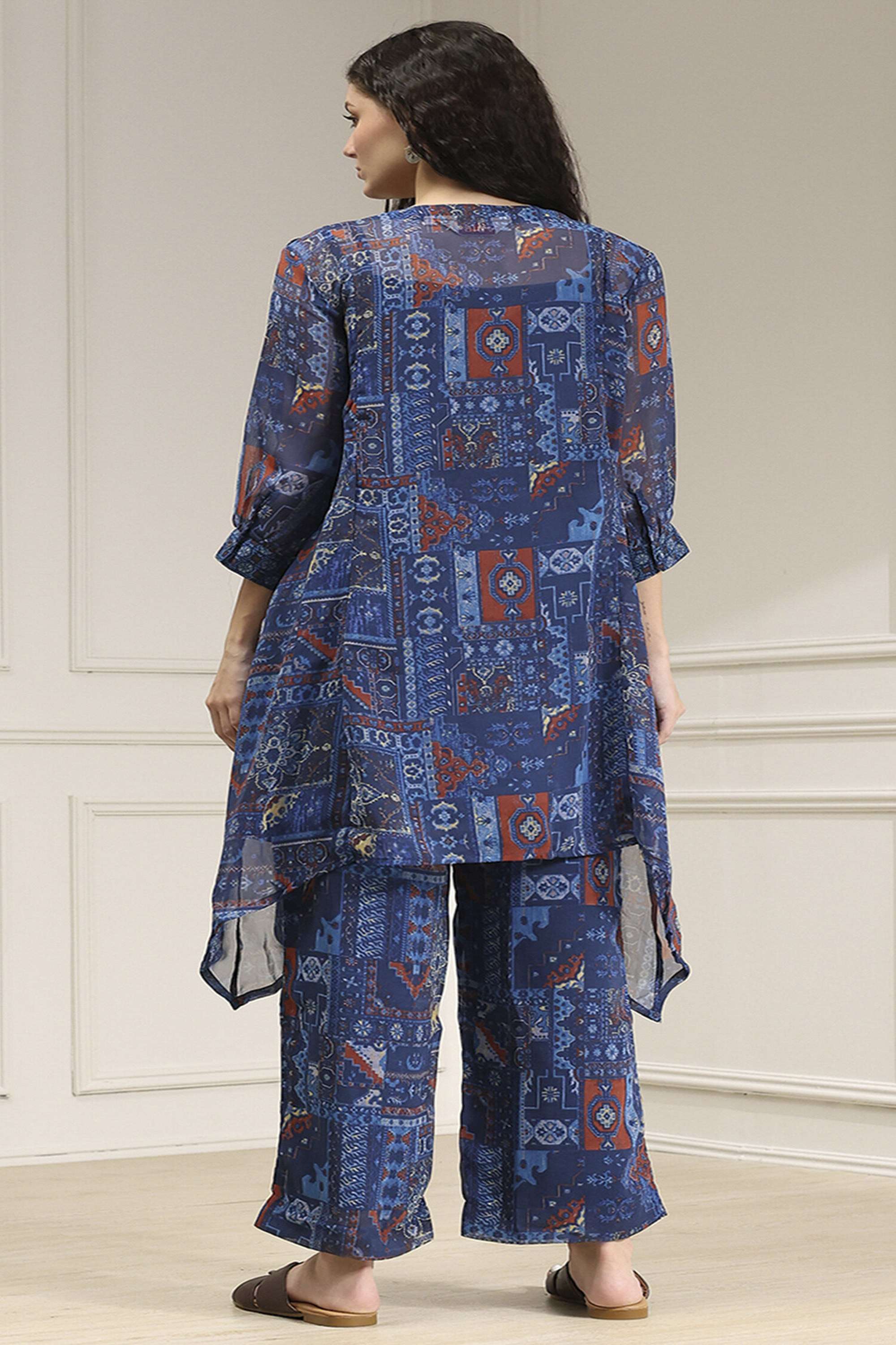 Printed-Polyester-Y-Neck-Women-s-Festive-Wear-Kurta-Set