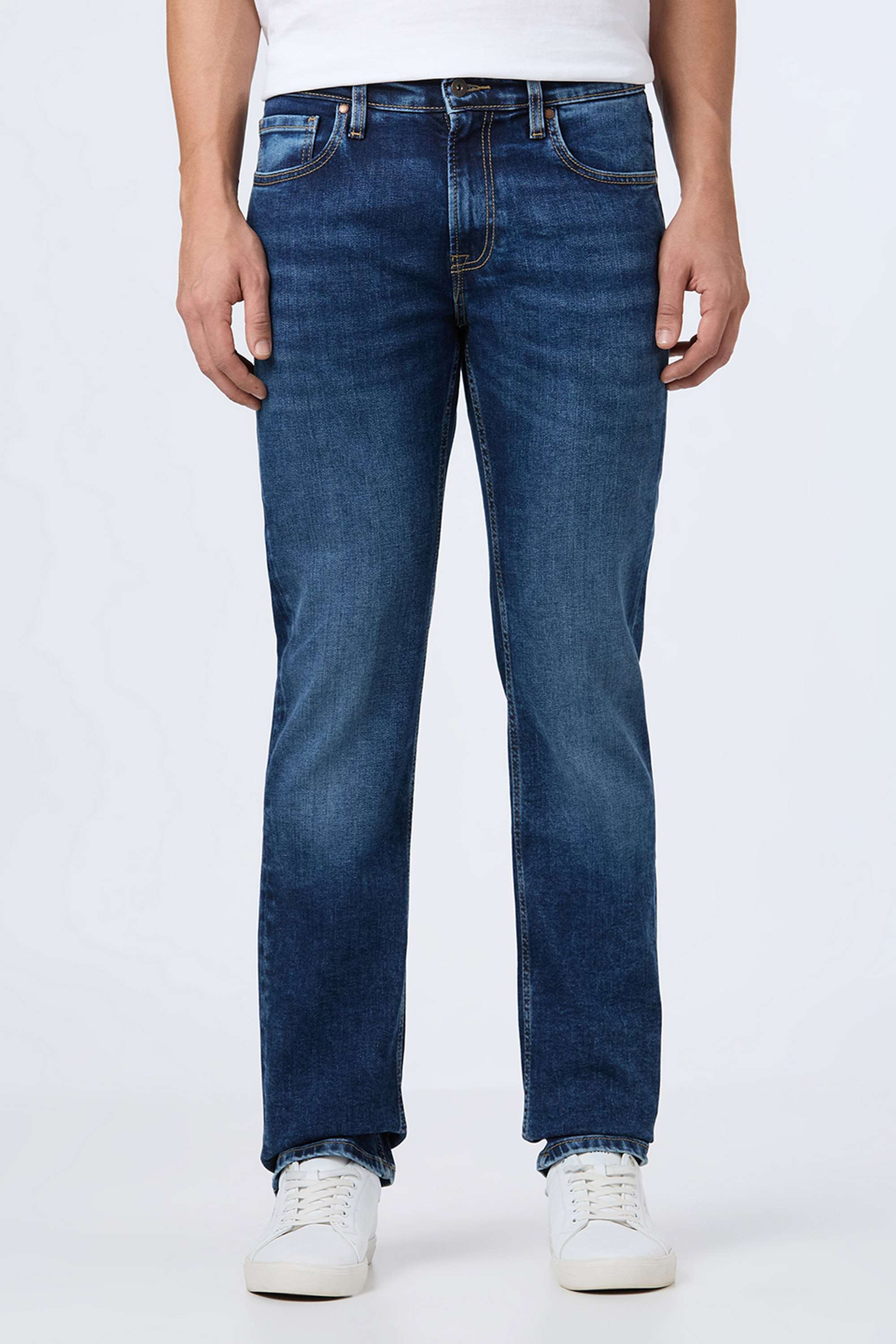 Solid-Cotton-Blend-Regular-Fit-Men-s-Jeans