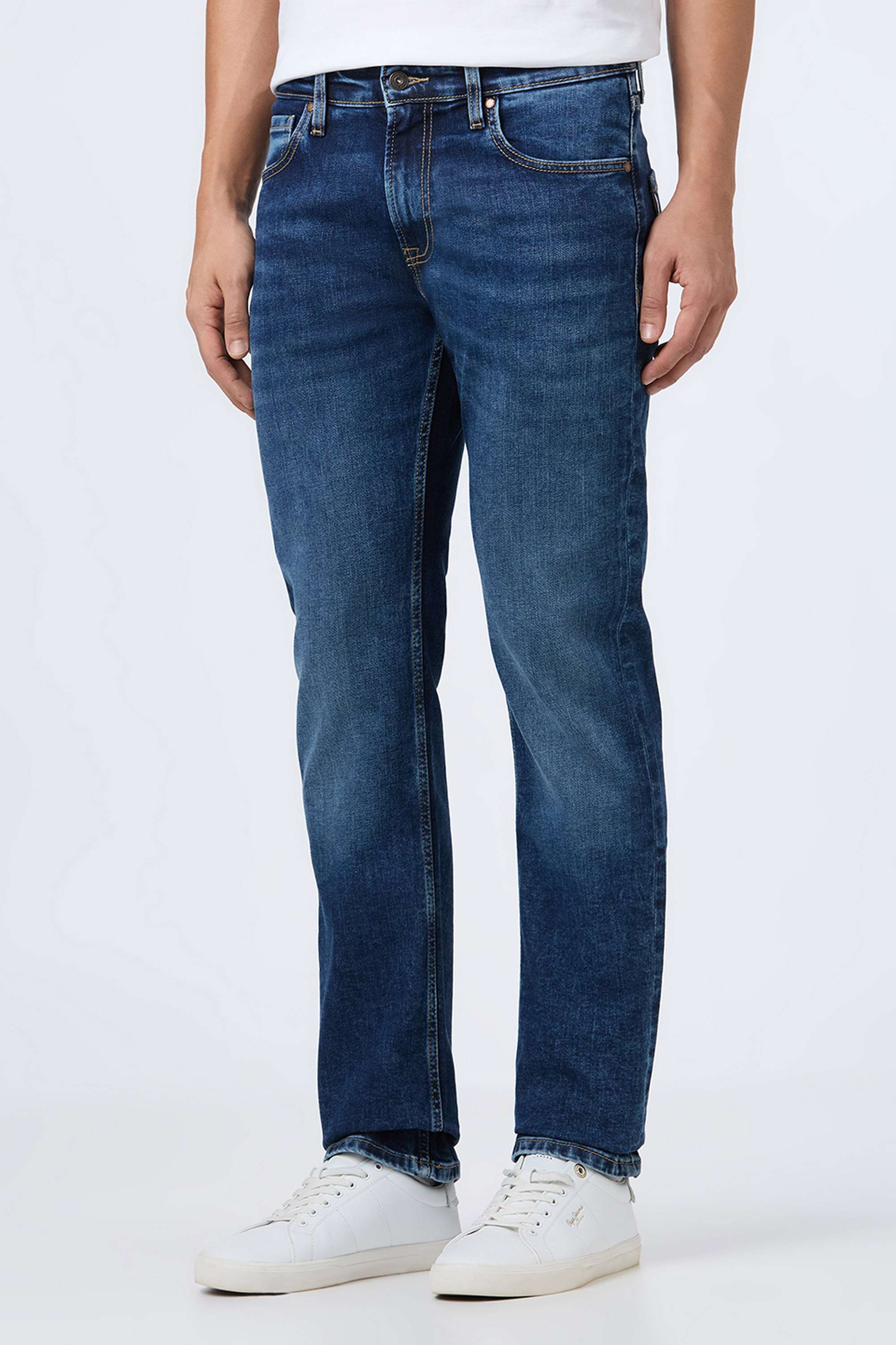 Solid-Cotton-Blend-Regular-Fit-Men-s-Jeans