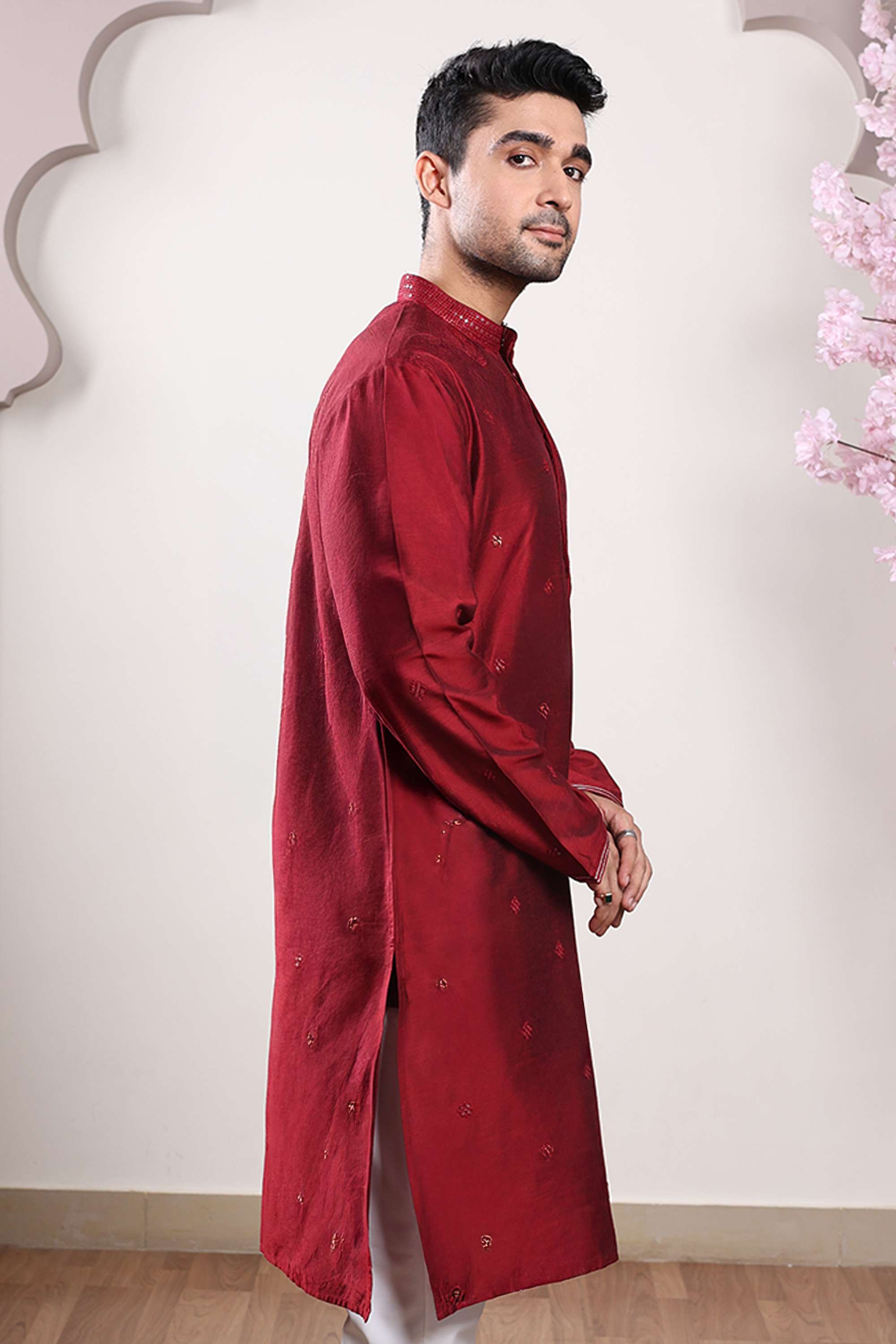 Embroidered-Blended-Fabric-Henley-Men-s-Festive-Wear-Kurta